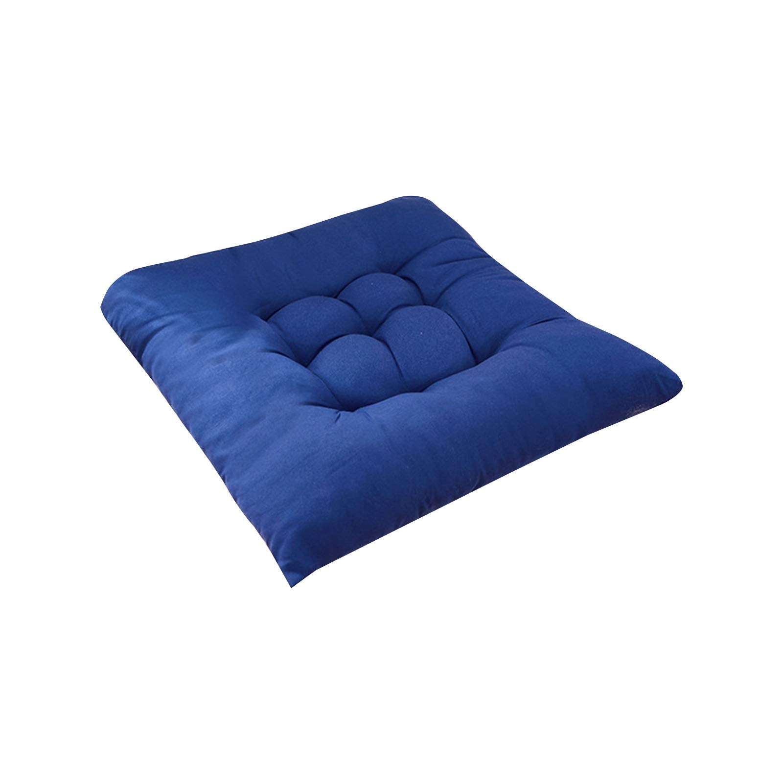 Amethyst Round Chair Cushion with Ties - Soft Thick Seat Pad for Office, Home & Car - Blue