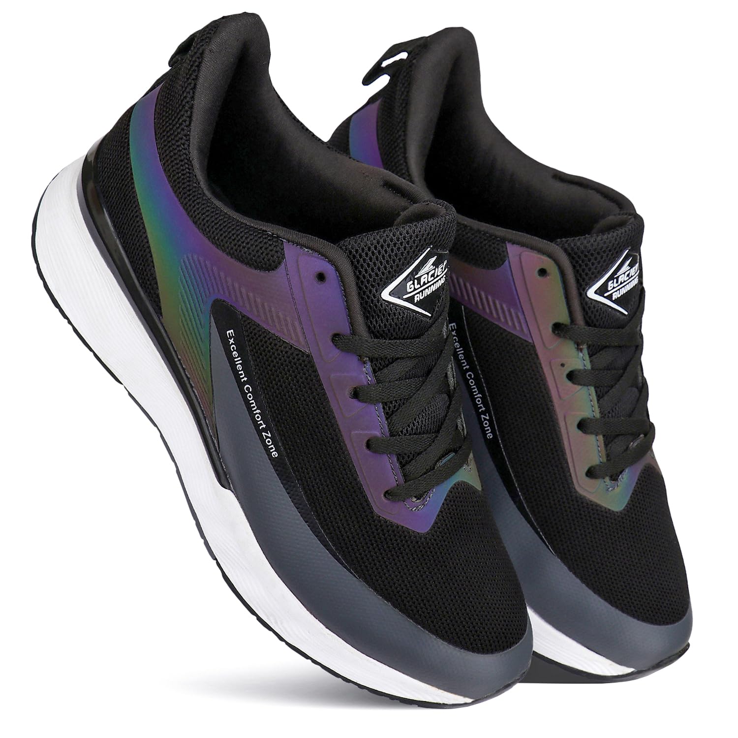 Stylish Highlighter Men's Athletic Shoes - Extra Comfort for Gym, Running, Cycling & Sports - Breathable & Lightweight Design - Perfect for Workouts, Jogging & Casual Wear (Black)
