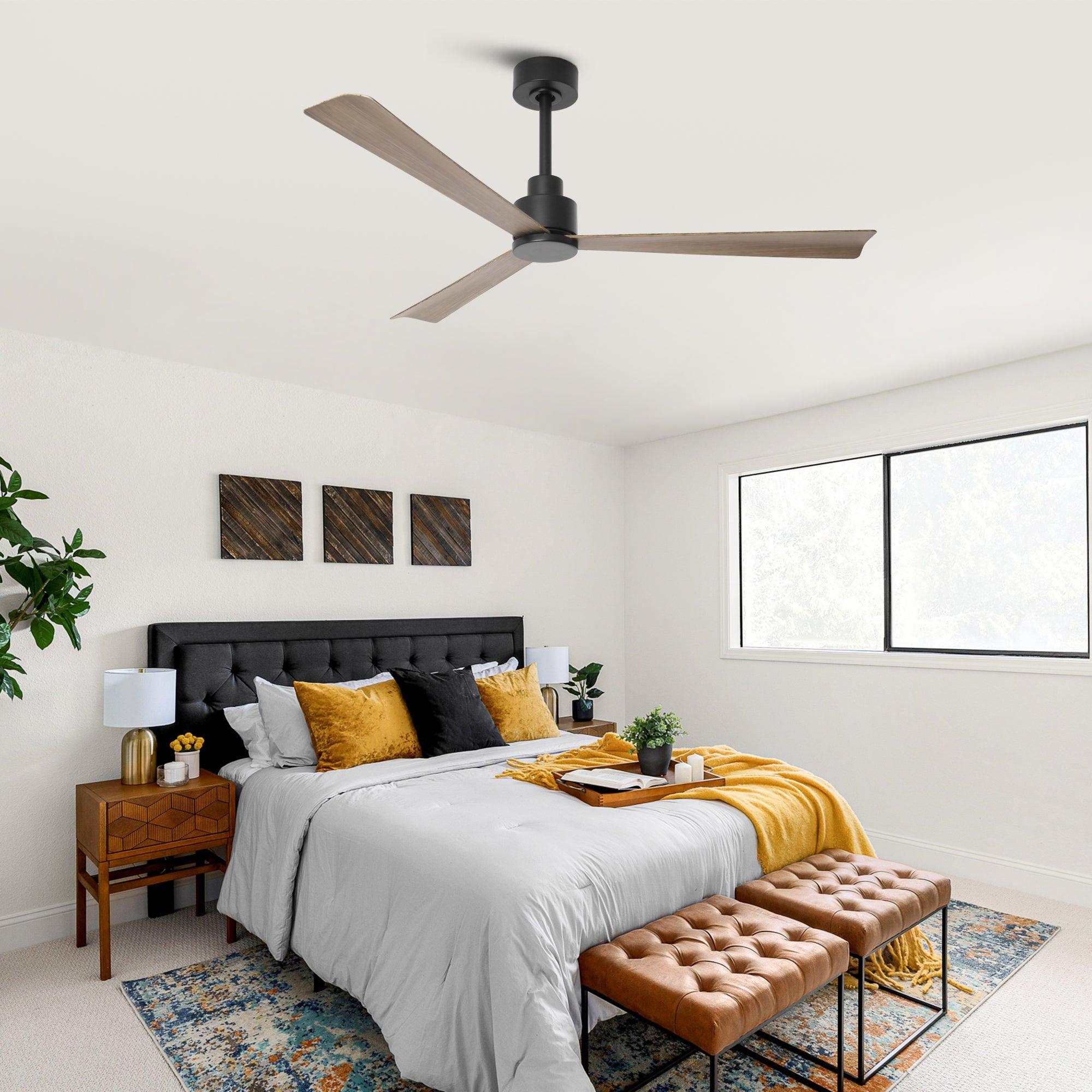 52 Inch Esther 3-Blade Modern Ceiling Fan with Remote Control - Downrod Mount, Quiet Operation, Energy Efficient - Perfect for Living Room, Bedroom, and Office Spaces