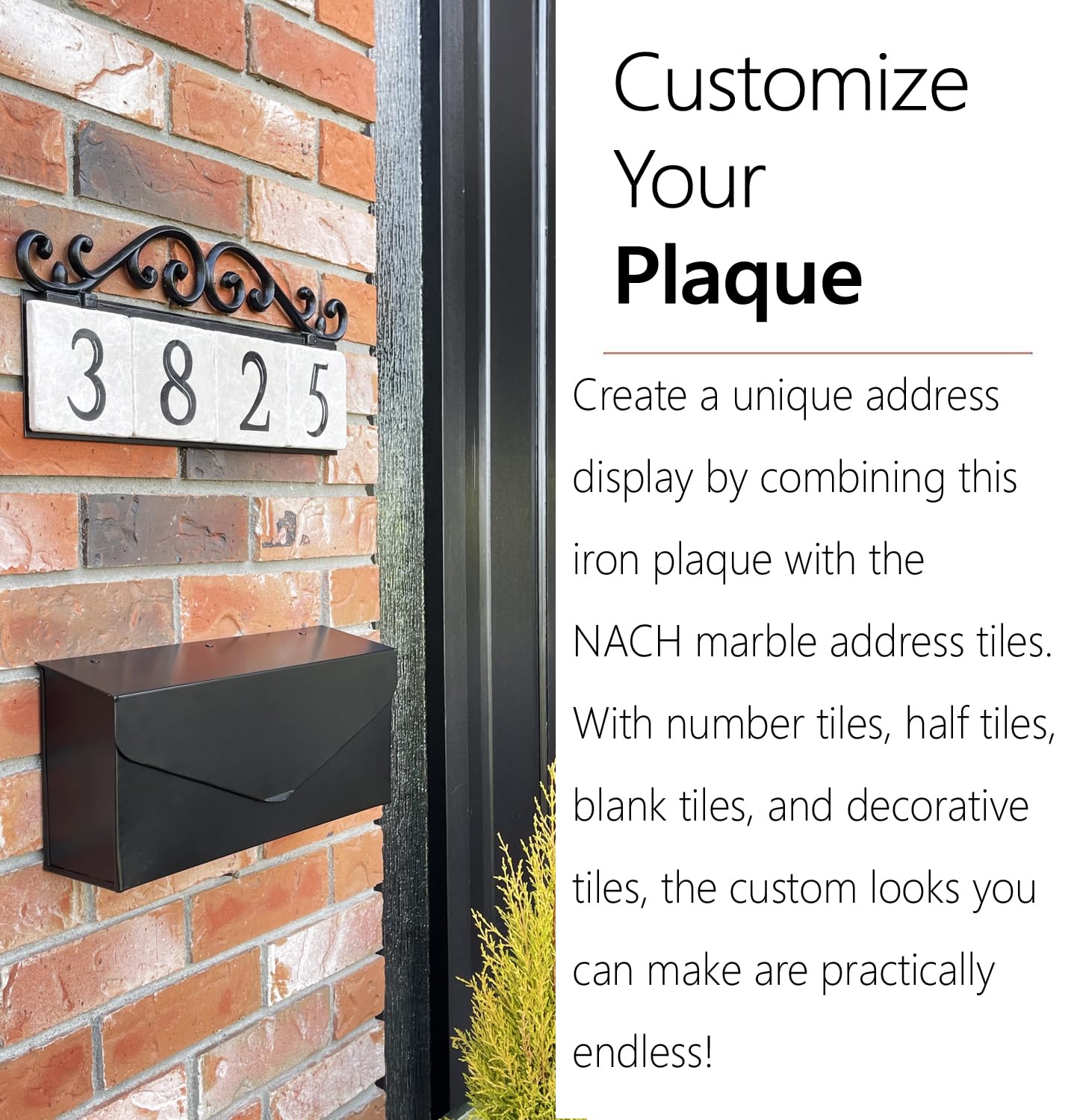 NACH Old World 4-Number Cast Iron Address Plaque - 18
