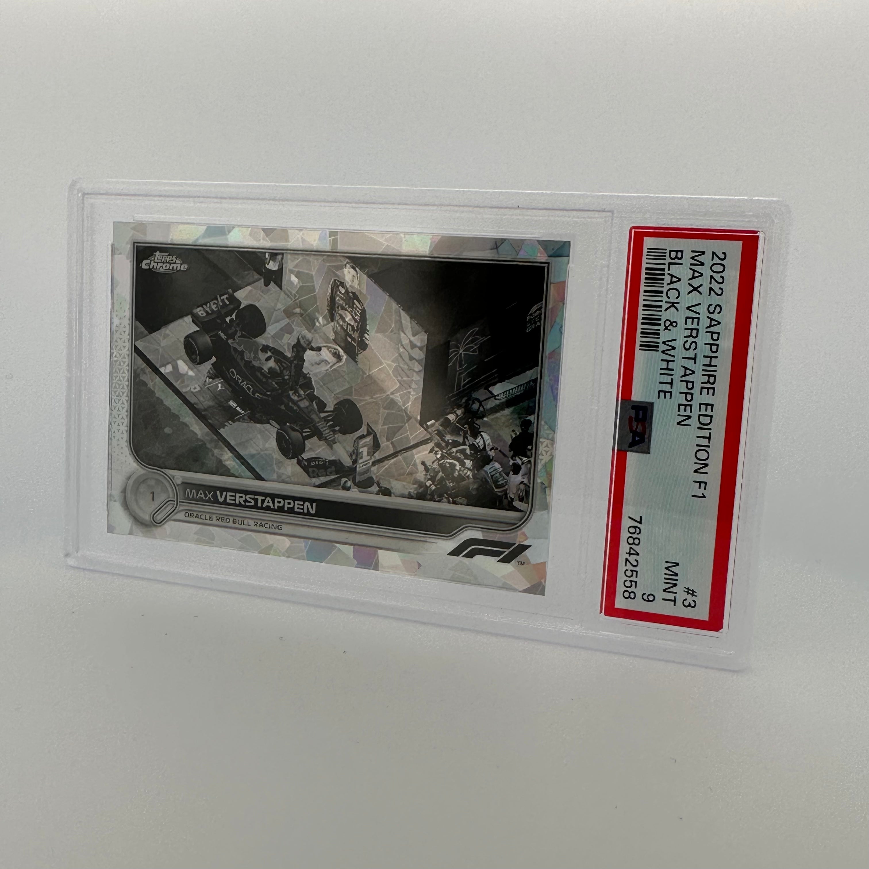 PSA 9 2021 Max Verstappen #3 Sapphire Edition Black & White F1 Racing Card - Perfect for Collectors, Sports Memorabilia Fans & Formula 1 Enthusiasts