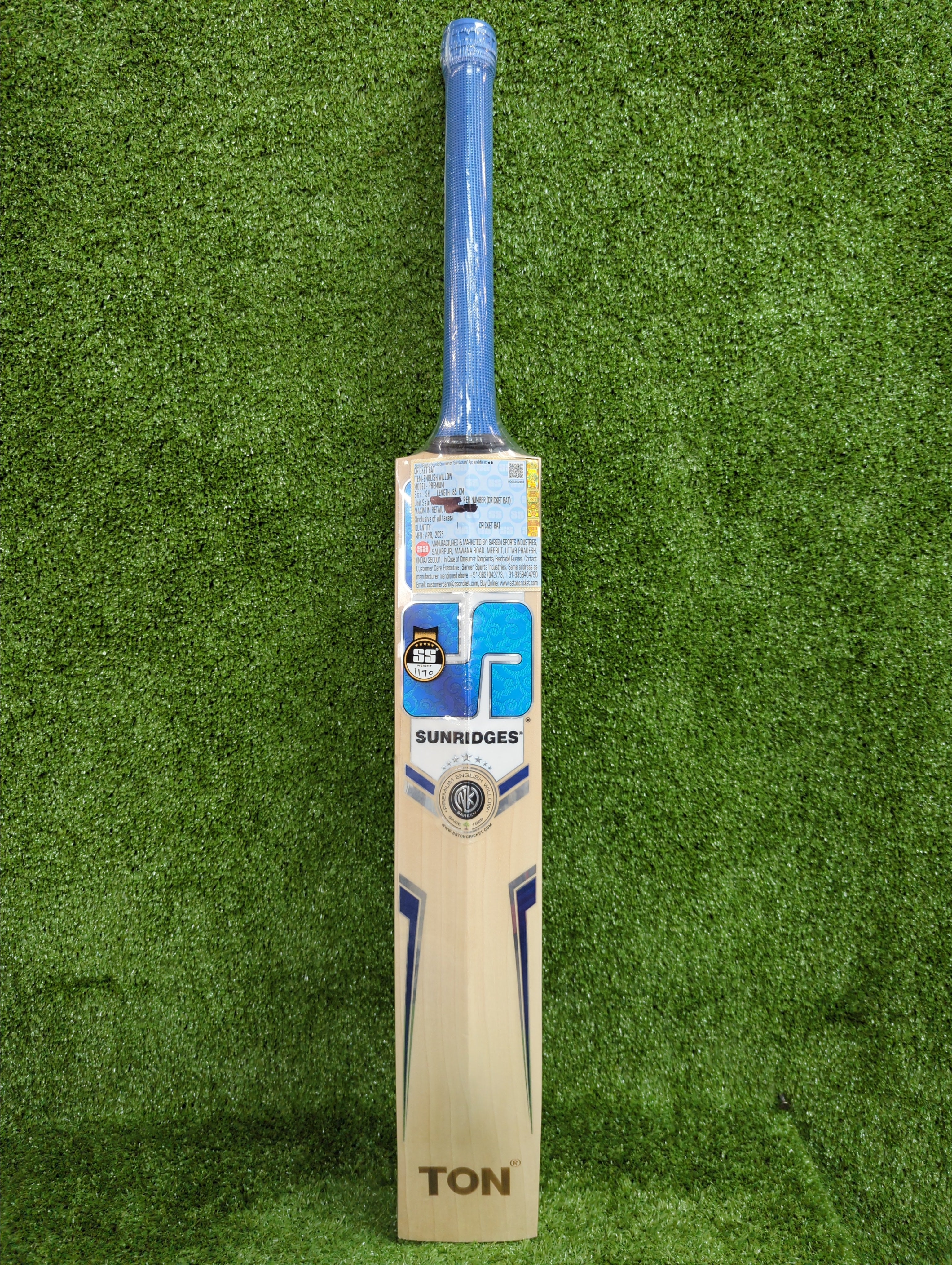 Premium SS English Willow Cricket Bat - Long Blade for Professional & Amateur Players - Perfect for Matches, Practice & Training Sessions