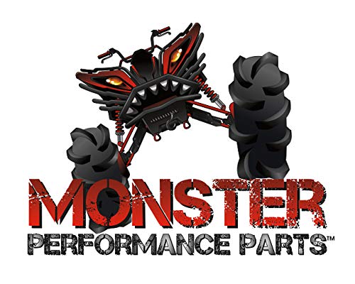 Monster Axles Front Monotube Shocks for Polaris Ranger 500 & Series 10/11 (7041784) - Dual Rate Gas-Powered Shock Absorbers with Red Springs - Perfect for Off-Roading, Hunting & Heavy-Duty Work