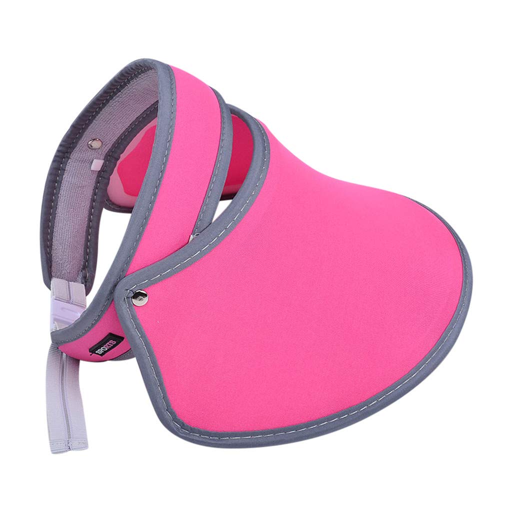 Gergeos Women's UV Protection Telescopic Sun Visor Hat - Adjustable Summer Golf & Beach Cap for Outdoor Sports (Hot Pink) | Perfect for Golfing, Beach Trips, Hiking & Outdoor Activities