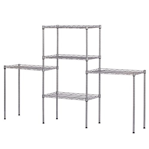 Flandre 5-Tier Metal Wire Shelving Unit - Adjustable Storage Rack for Laundry, Bathroom, Kitchen & Pantry Organization (22x12x60 Inches, Silver) | Heavy Duty Space-Saving Solution for Home & Office Storage Needs