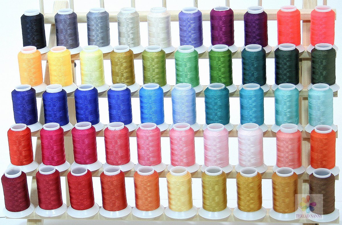 50 Cones Polyester Machine Embroidery Thread Set - 40wt 550yds for Brother, Babylock, Janome & More | Perfect for Quilting, Sewing & Craft Projects - ThreadNanny
