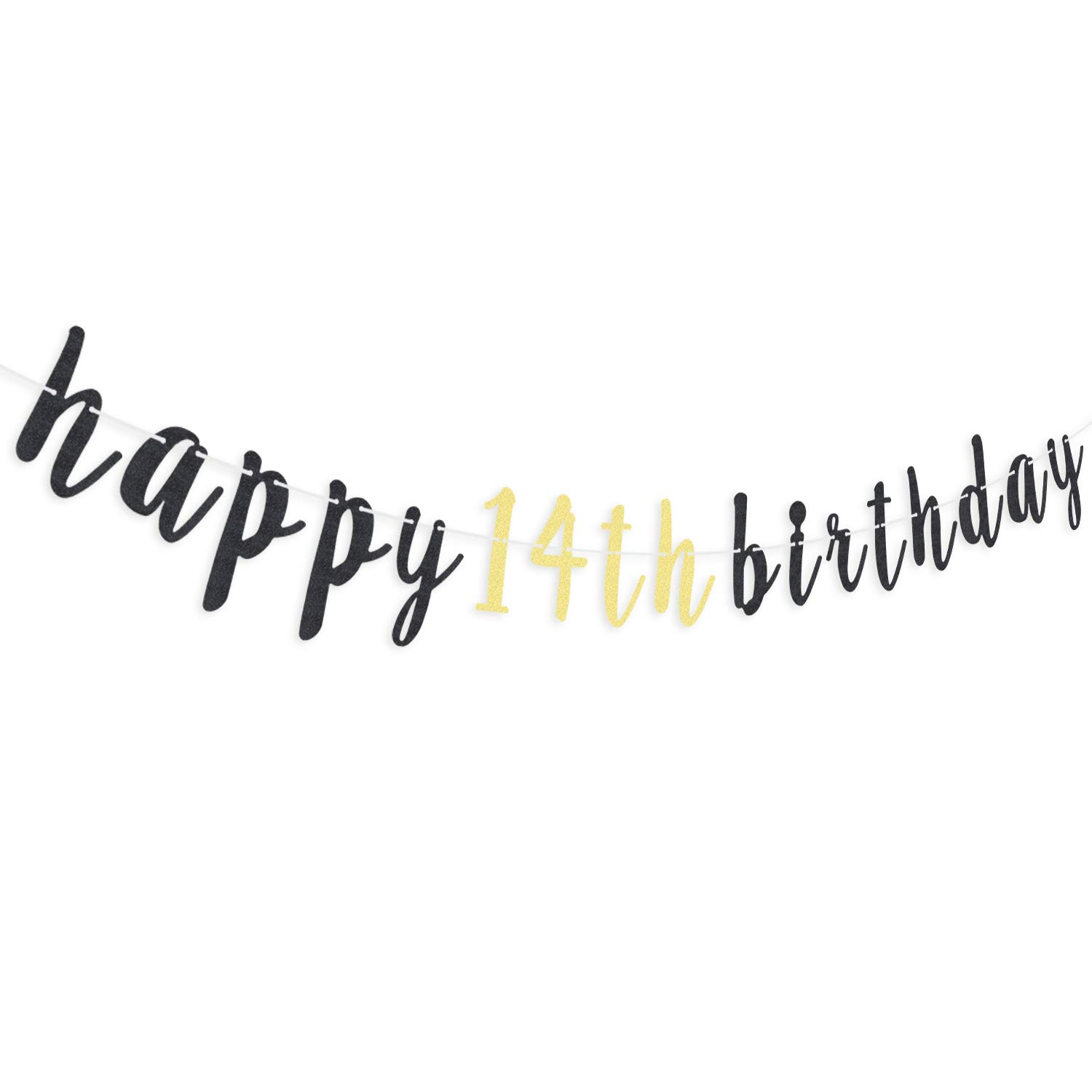 14th Birthday Party Decorations - Cheers to Fourteen Glitter Garland Banner & Backdrop Sign | Perfect for Teen Birthday Celebrations, Sweet 14 Decor, and Milestone Party Scenes