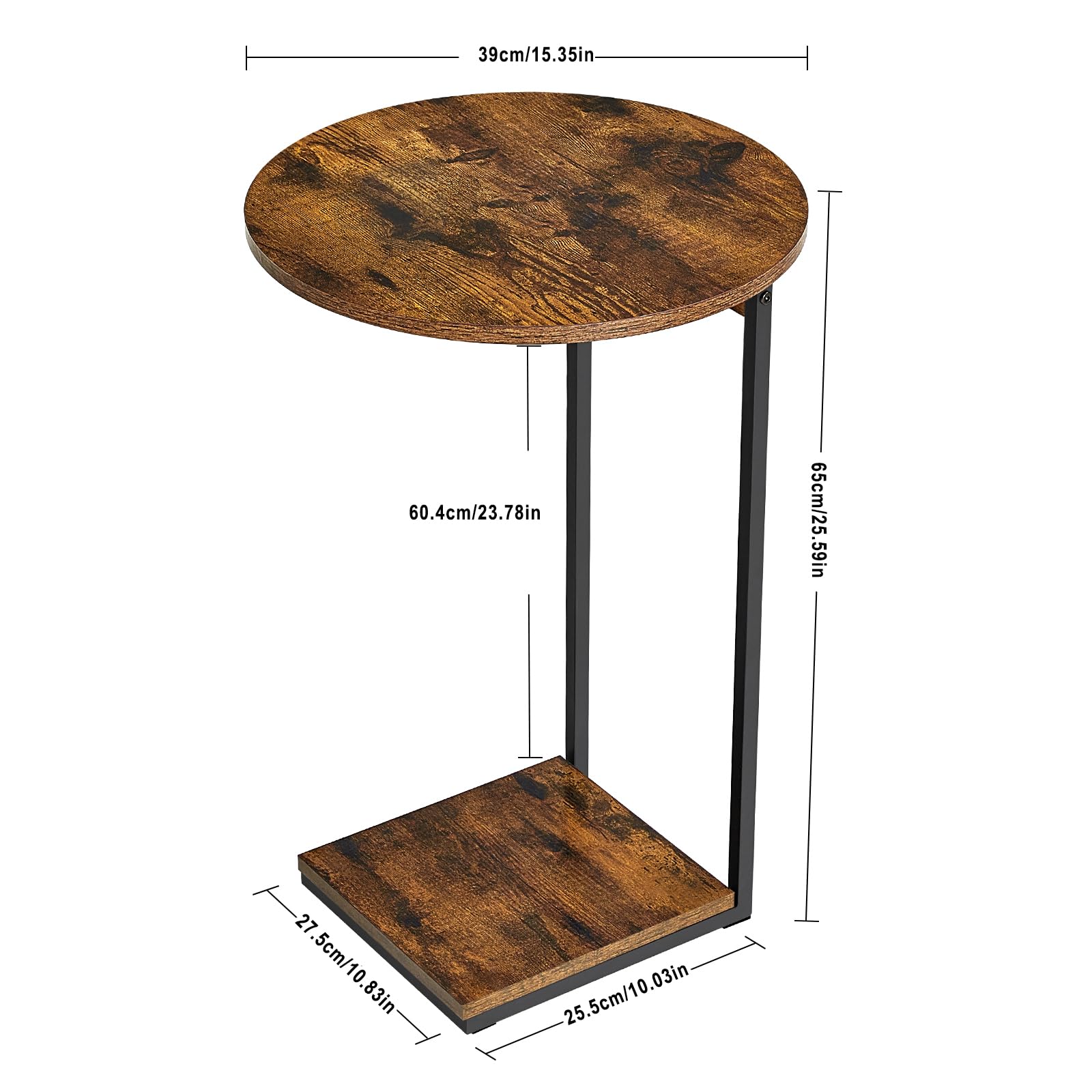 WOHOMO C-Shaped Side Table - 25.6