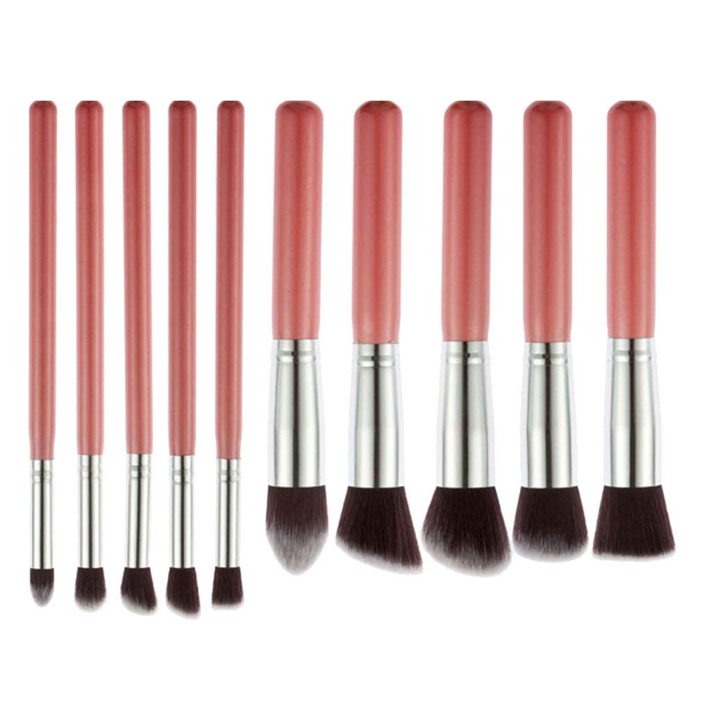 KHUSHI 10-Piece Pink Eyeshadow Makeup Brush Set - Professional Soft Bristles for Blending, Contouring & Shading - Perfect for Everyday Makeup, Travel & Pro Artists