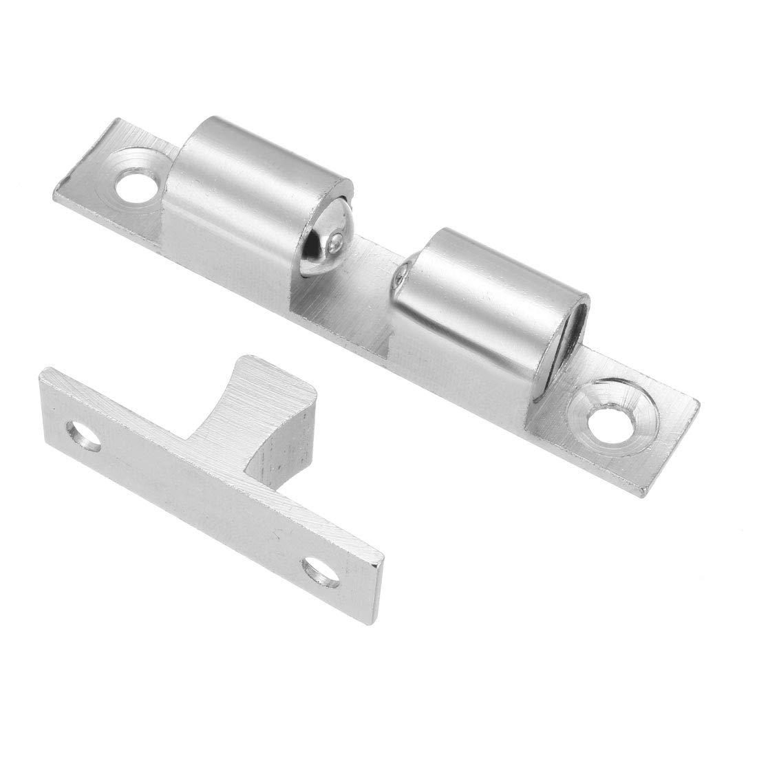 10PCS Brass Double Ball Catch Cabinet Door Latch 70mm Silver Tone - Heavy Duty Tension Closet Catches for Furniture, Wardrobe, Cupboard & Drawer Hardware Repair