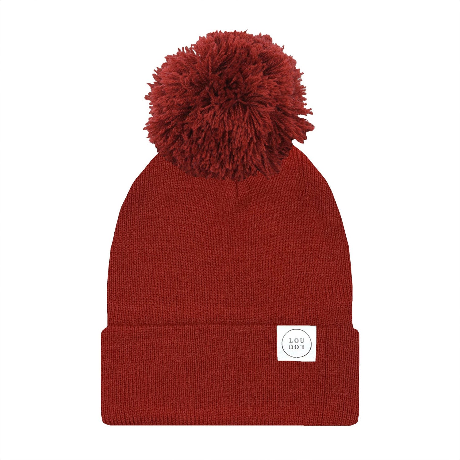Cozy Knit Beanie with Faux Fur Pom Pom - Soft Winter Hat for Women & Men - Brick Red - Perfect for Skiing, Snowboarding & Outdoor Activities