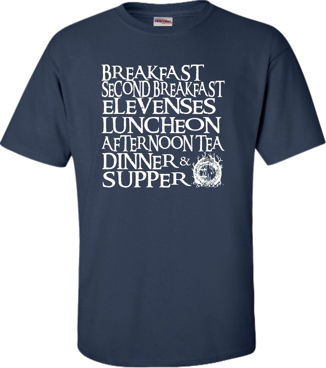 Go All Out Adult The Seven Daily Meals Graphic T-Shirt - Funny Food Lover Tee for Men & Women - Perfect for Casual Wear, Gifts & Foodie Events