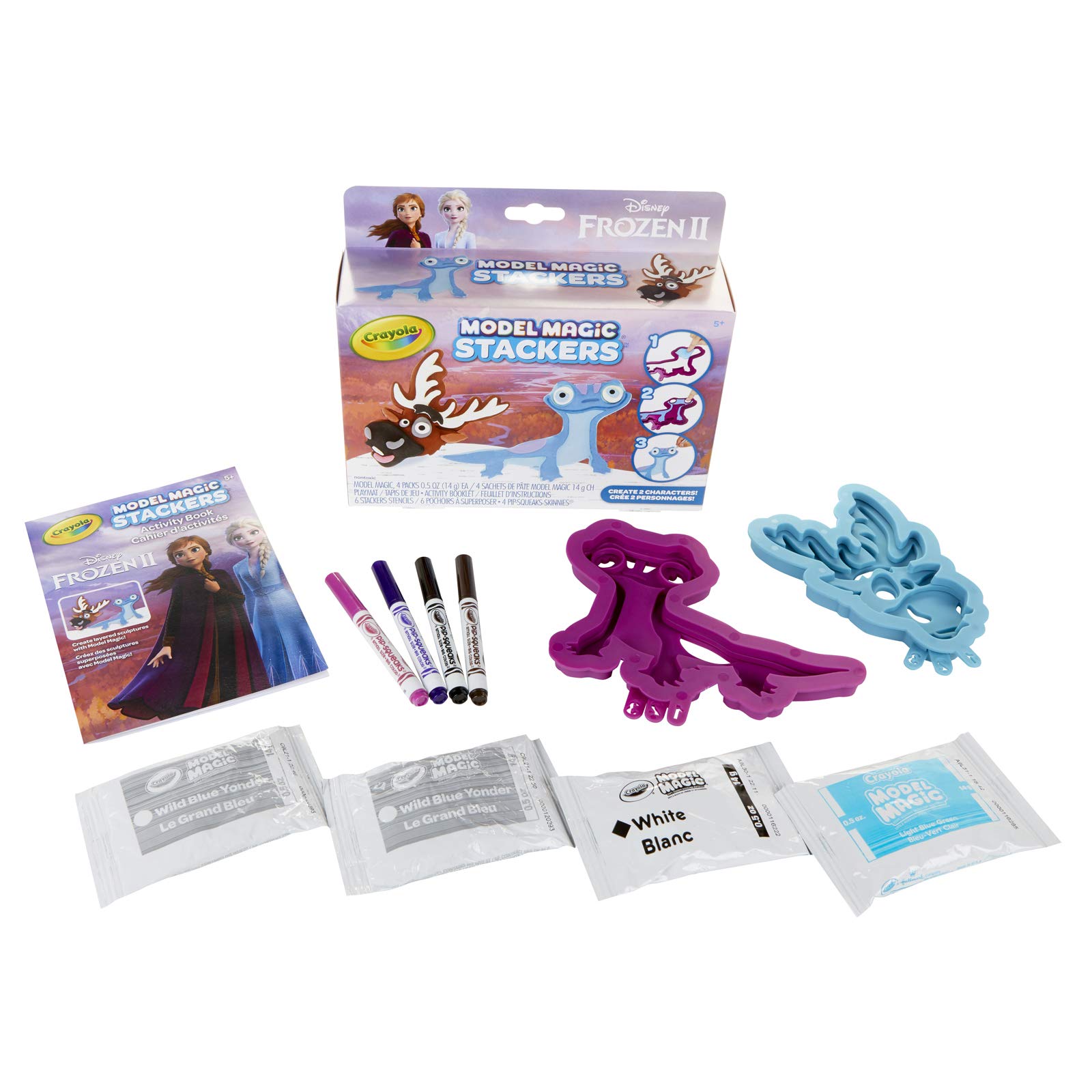 Crayola Frozen 2 Sven & Fire Salamander Model Magic Stacker Set - Kids Arts and Crafts Kit for Ages 5-8 - Creative Gift for Birthday & Christmas - Fun Indoor Activity for Family Bonding