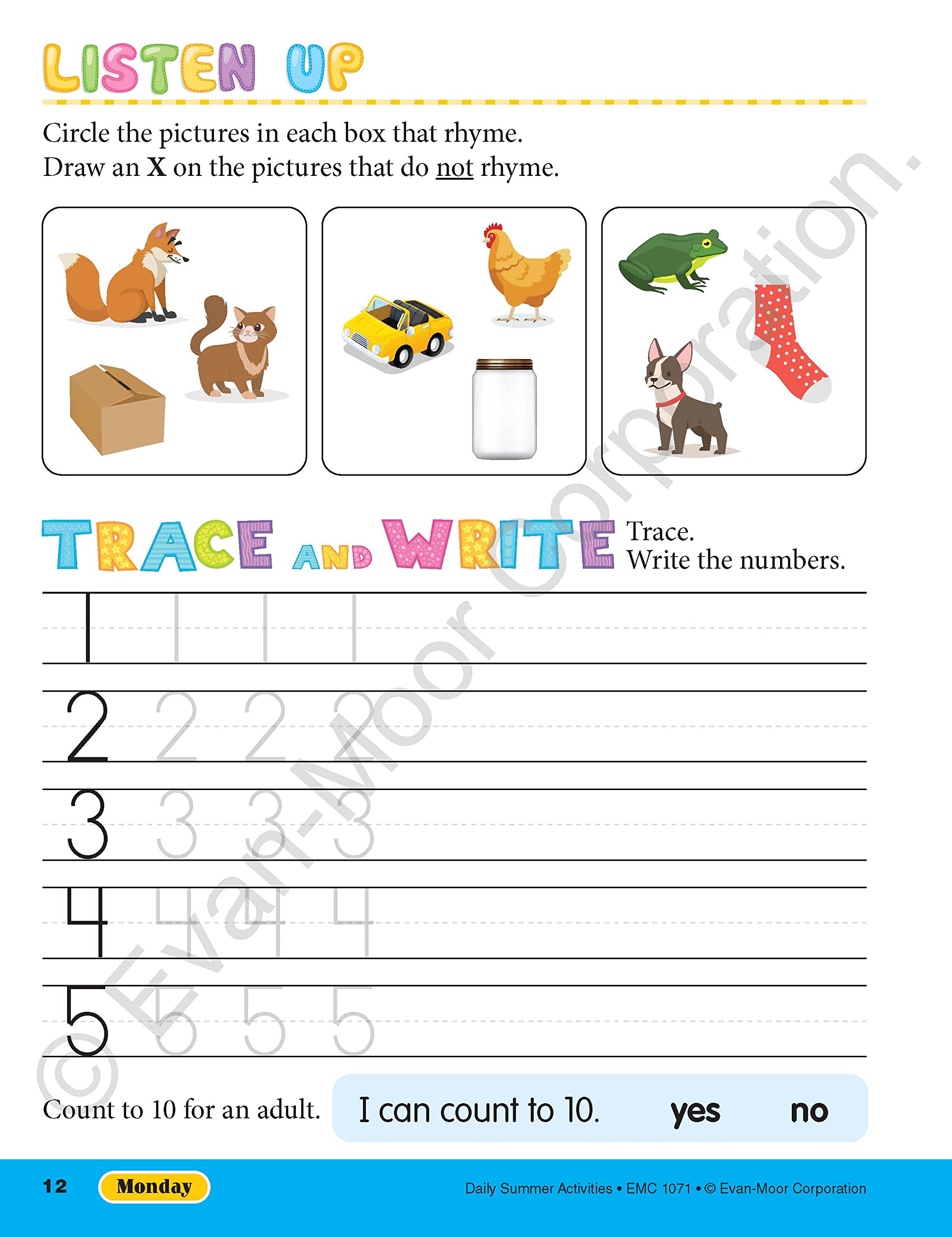 Evan-Moor K-1 Summer Workbook - Reading, Math, Phonics for Kids | Prevent Learning Loss
