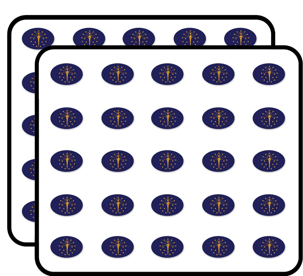 Indiana State Flag Oval Stickers - 50 Pack for Scrapbooking, DIY Crafts, Bullet Journals, Calendars & Albums - Perfect for Home Decor, School Projects & Patriotic Events