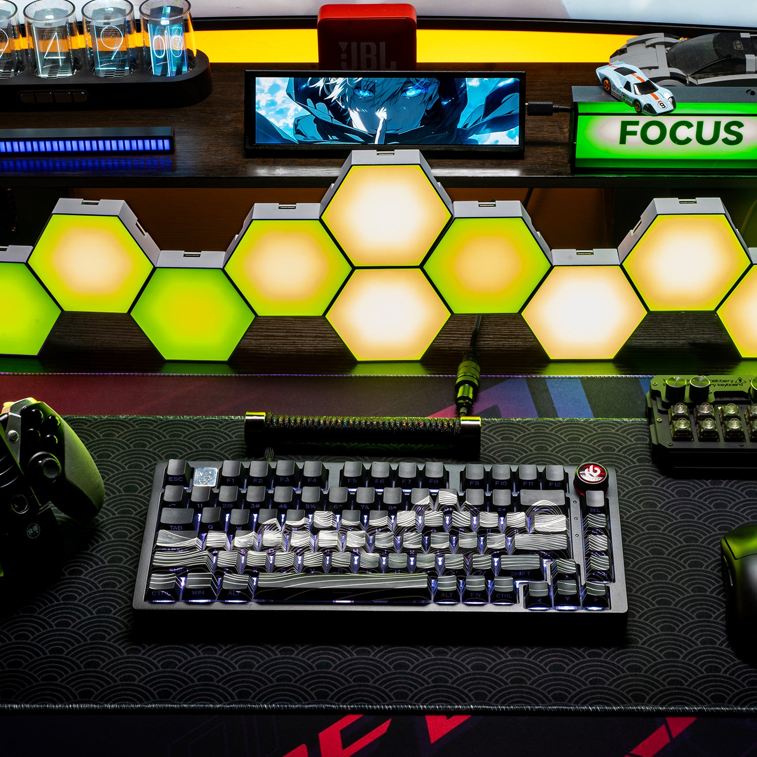 Premium PBT Side-Engraved Translucent Keycaps Set - OEM Profile High Mountain Line Design for Mechanical Keyboards | Perfect for Gaming, Typing & Custom Builds