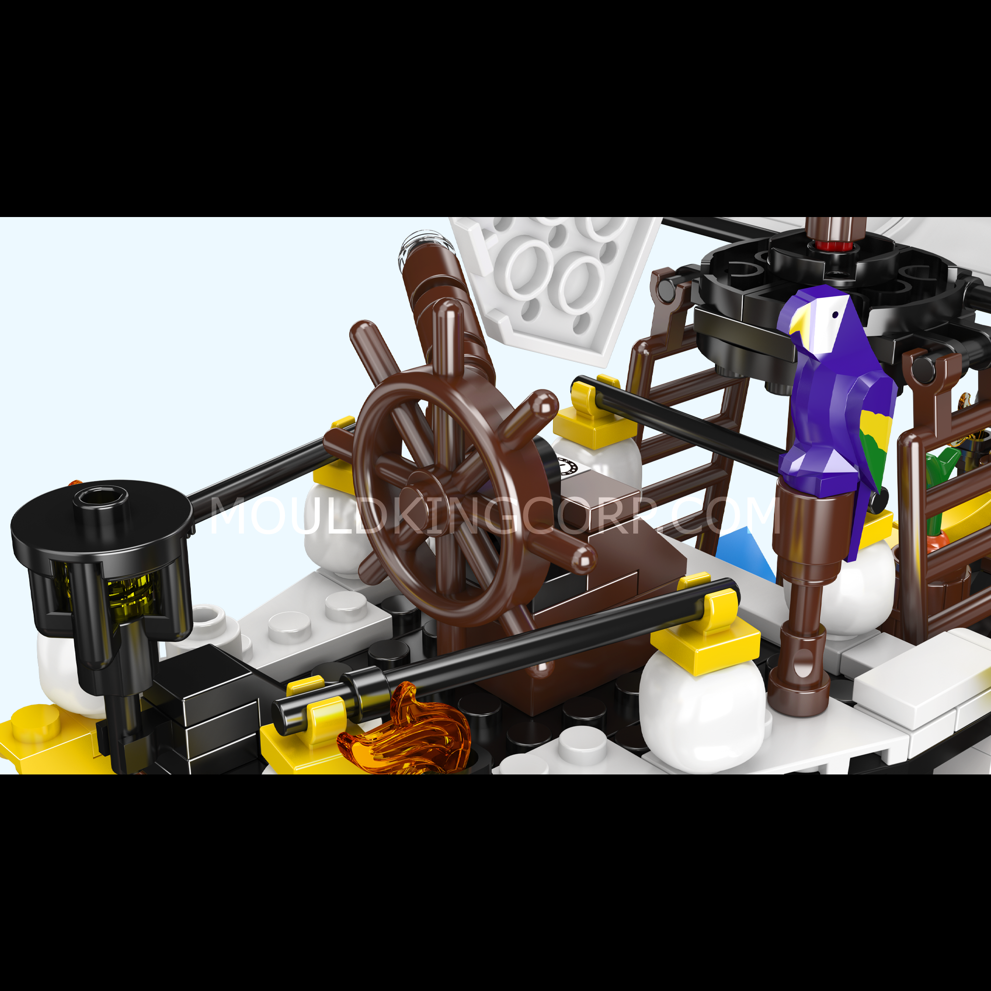 Mould King 10137 Redbeard’s Revenge Pirate Ship Model Building Kit | 928 Piece DIY Bricks Set for Adults & Teens | Perfect for Collectors, Home Decor & Gift Giving