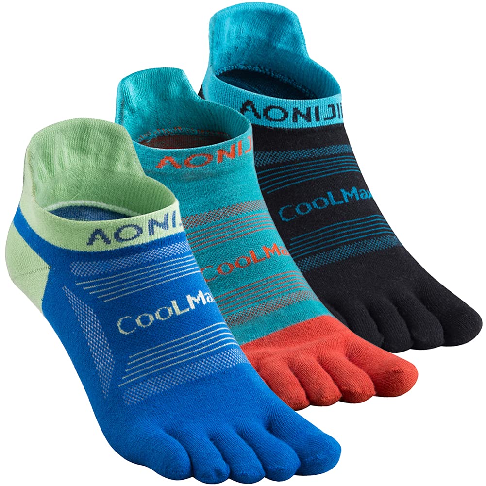 AONIJIE High Performance Five Toe Running Socks for Men & Women - Breathable Athletic Ankle Socks for Marathon, Trail Running & Gym Workouts