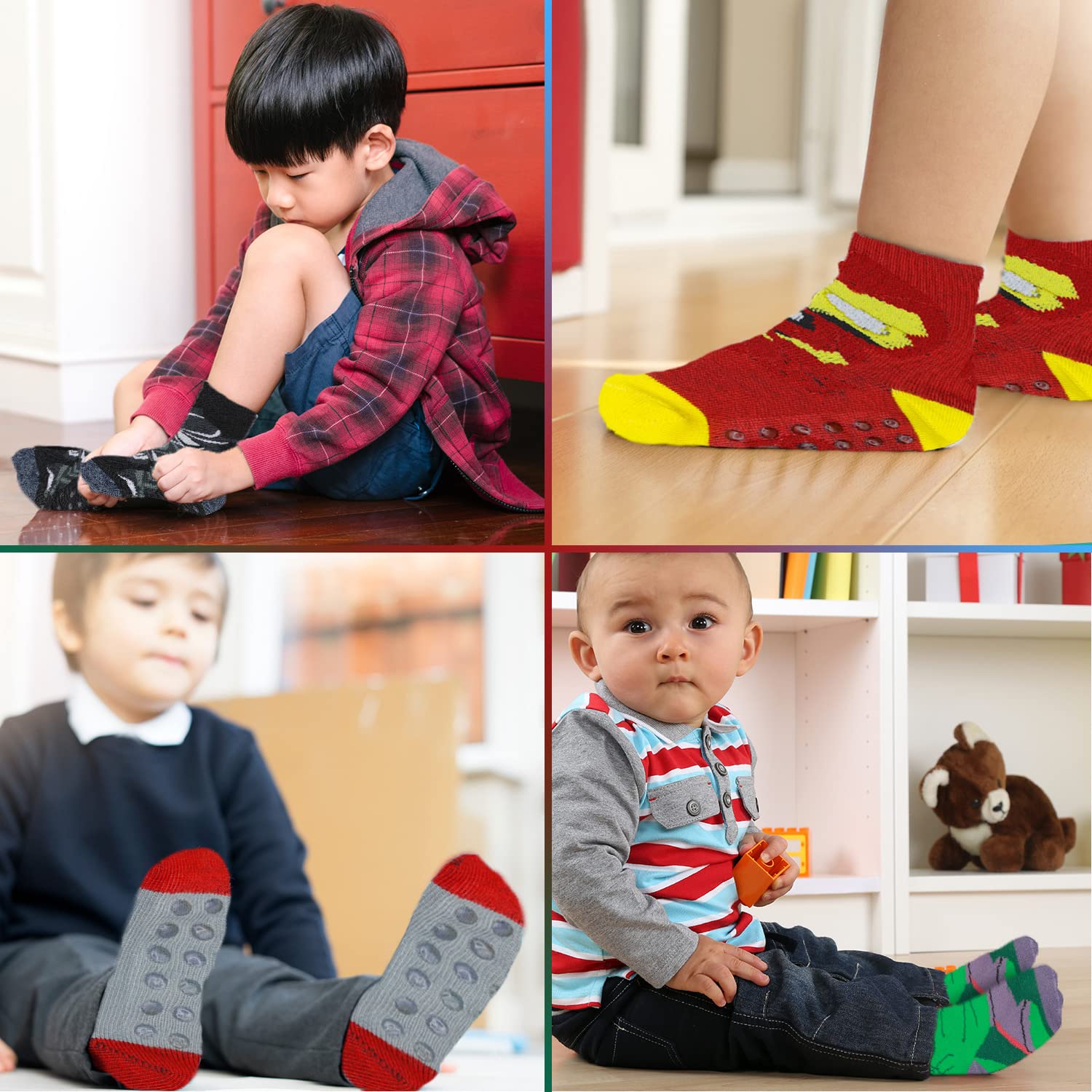 Spider-Man Grip Socks for Toddler Boys - 10 Pack Non-Slip Socks with Spider Web Design - Perfect for Playtime, Crawling & Indoor Activities