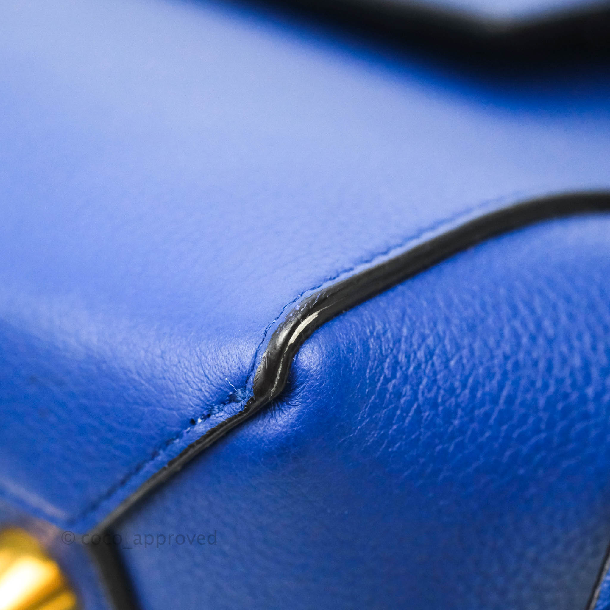 Celine Mini Belt Bag in Blue Grained Calfskin with Gold Hardware - Perfect for Everyday Use, Travel & Fashion Accessories