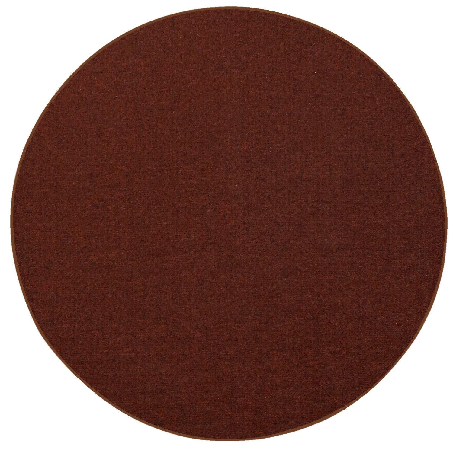 Modern Indoor/Outdoor Solid Color Area Rug - Rust, 8' Round, Pet & Kid Friendly, Made in USA | Perfect for Living Room, Bedroom, Wedding, Event, Commercial Spaces