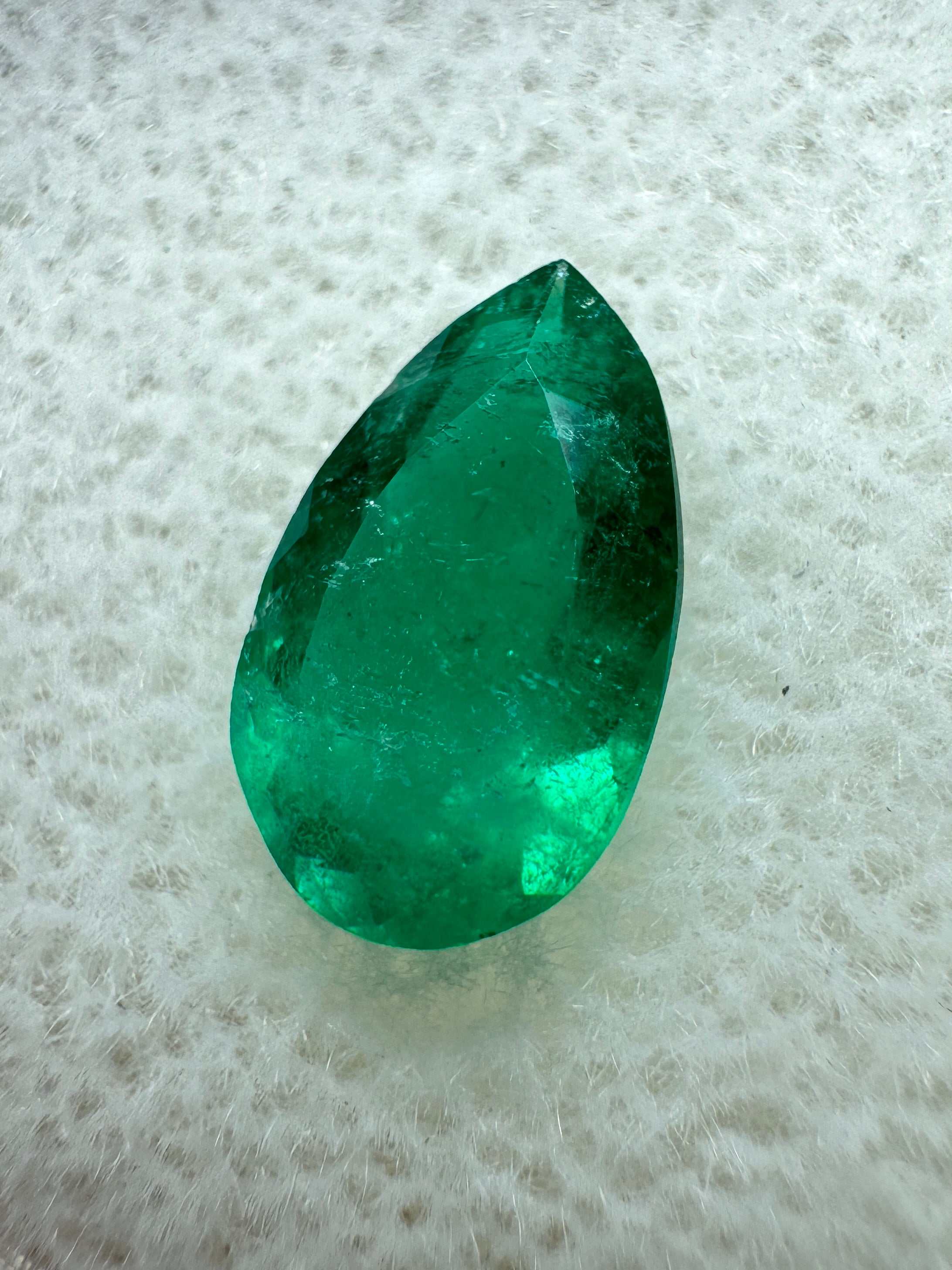 0.96 Carat Dark Green Natural Loose Colombian Emerald Pear Cut Gemstone for Jewelry Making, Engagement Rings & Fine Collections
