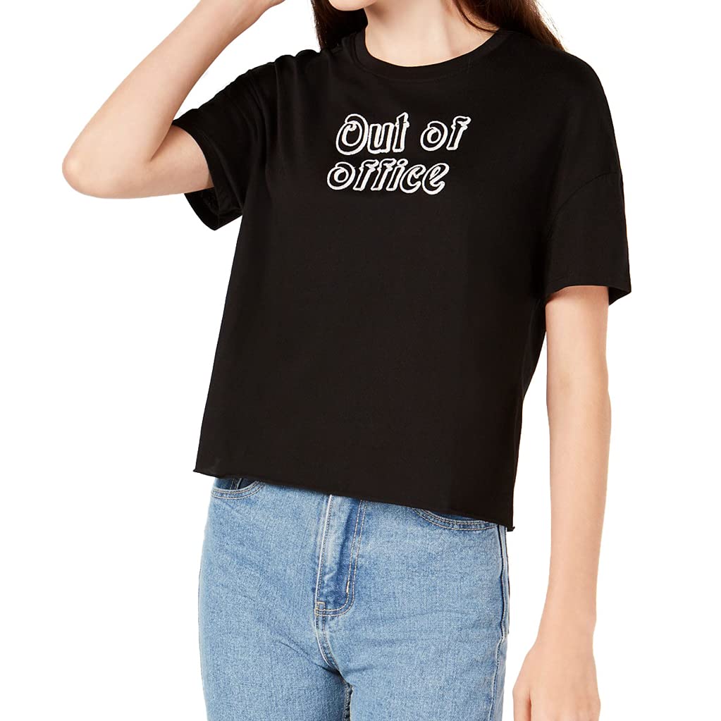 Women's Carbon Copy Out of Office Embellished T-Shirt - Casual Graphic Tee for Work, Weekend & Vacation Outfits