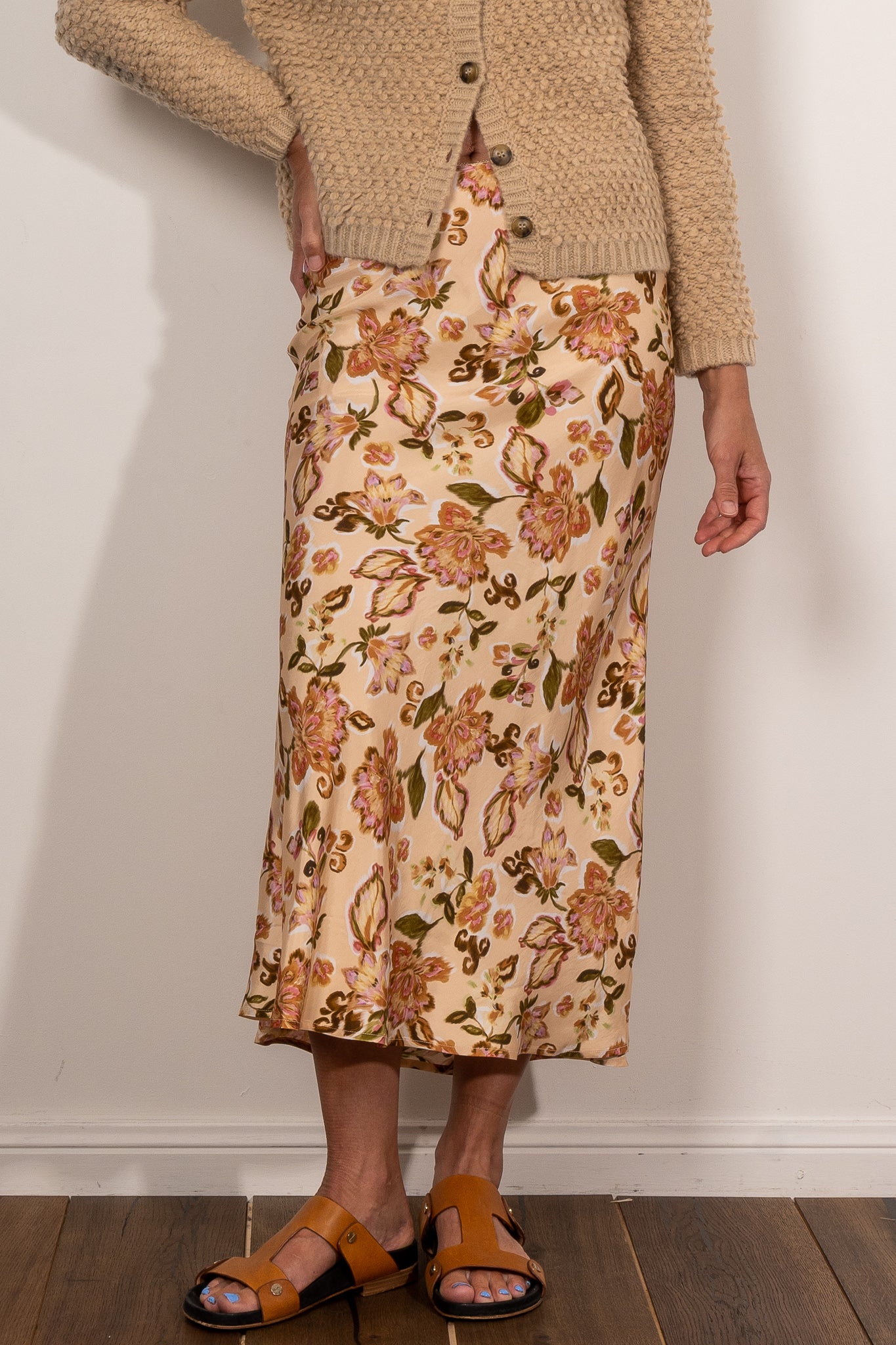 Kinney Leah Skirt - Women's Flowy Midi Skirt with Pockets | Perfect for Office, Date Night & Summer Outfits
