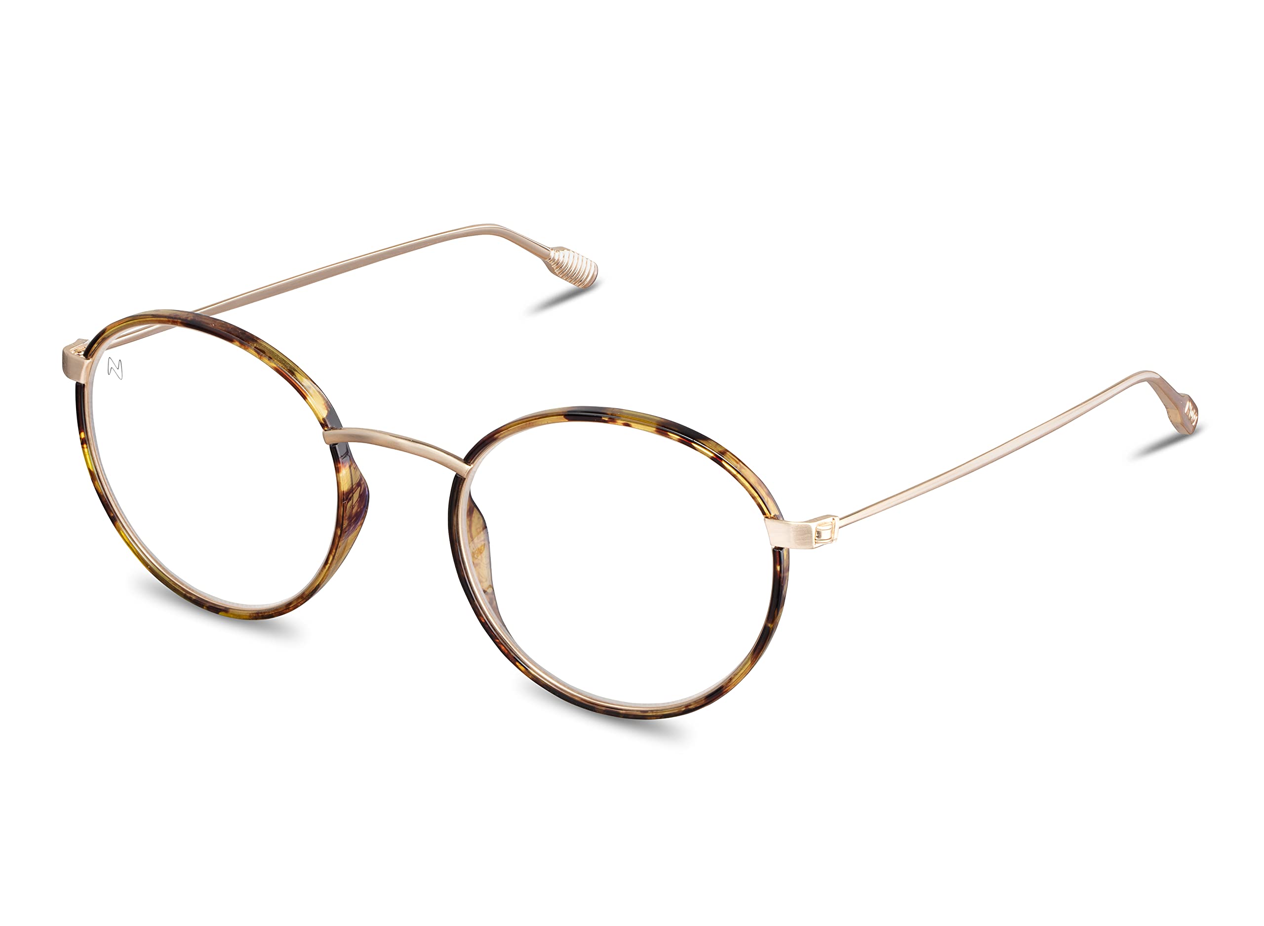NOOZ Optics Unisex Reading Glasses - Slim Lightweight Blue Light Blocking Readers for Women & Men - Round Frame with Compact Case - Perfect for Office, Reading & Computer Work