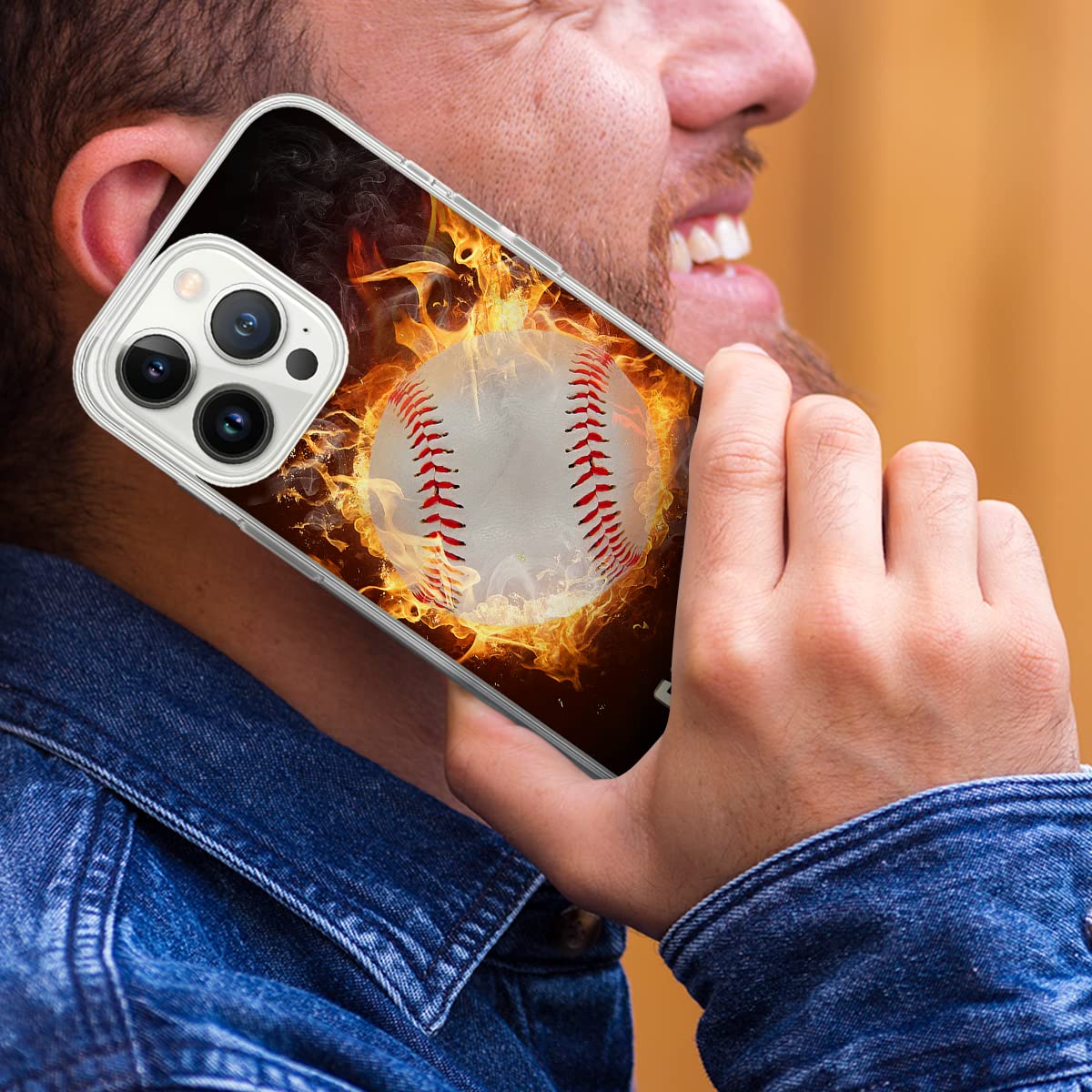 Custom Personalized Baseball Phone Case with Name - Sport Design Cover Compatible with iPhone 16/15/14/13/12/11/XR/X/XS/8/7 Plus/Mini/Pro/Max - Perfect Gift for Baseball Lovers, Men & Boys - Great for Games, Training & Daily Use