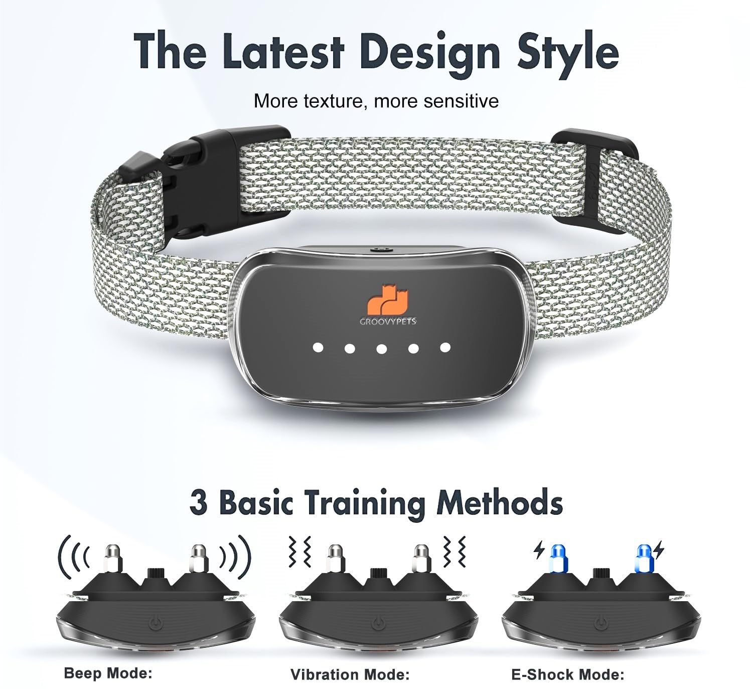 Smart Automatic Anti-Bark Dog Collar - Waterproof Rechargeable Bark Control Collar for Small & Large Dogs - Training Collar for Excessive Barking (Black) - Perfect for Home, Yard & Travel Use