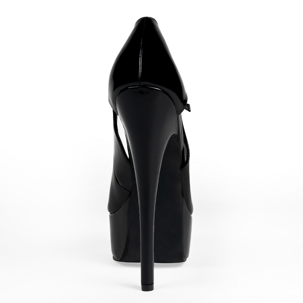 Ellie Shoes Halley 6.5 Inch Stiletto Heels - Open Toe Platform Pumps with Cutout Design for Women | Perfect for Parties, Weddings & Night Out