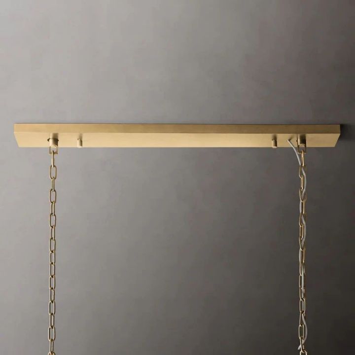 1920s Art Deco Single Rectangular Chandelier - 49W/60W Vintage Ceiling Light - Perfect for Dining Room, Living Room & Bedroom Lighting
