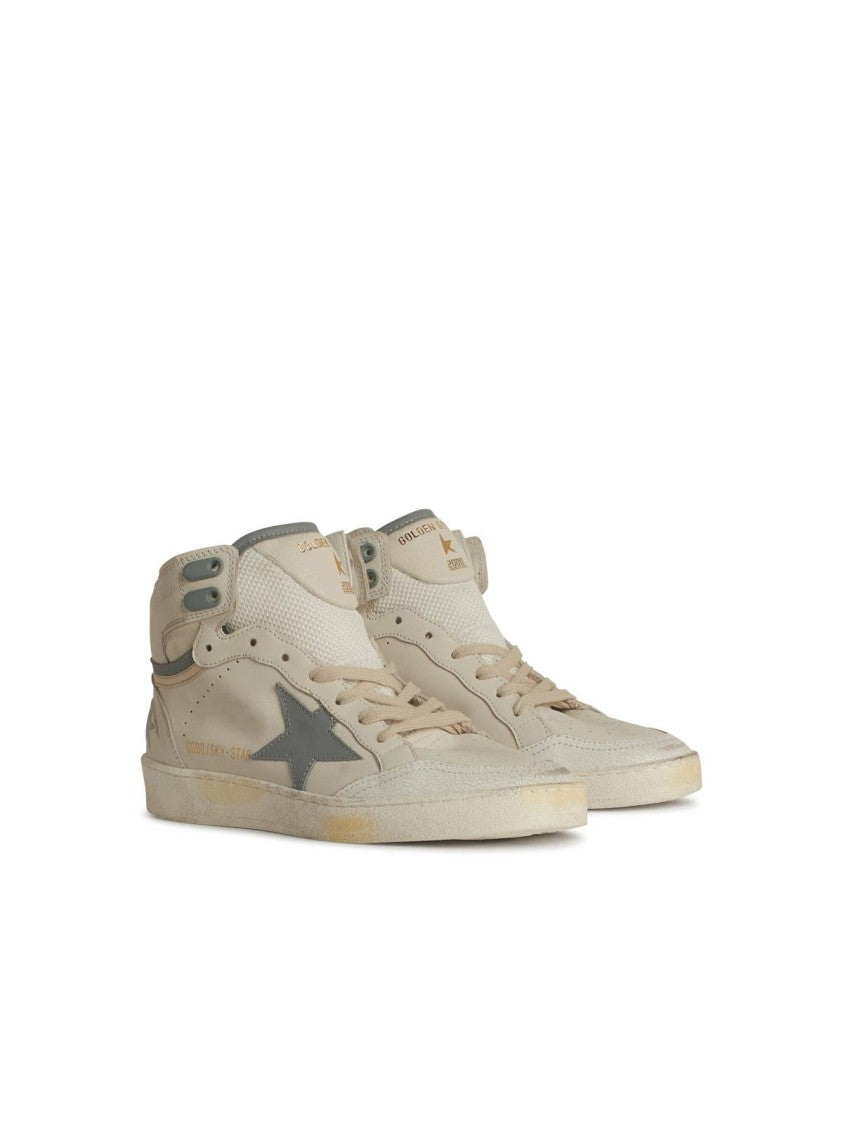 Sky Star White Leather Sneakers for Men & Women - Comfortable Casual Walking Shoes for Everyday Wear, Office, and Travel