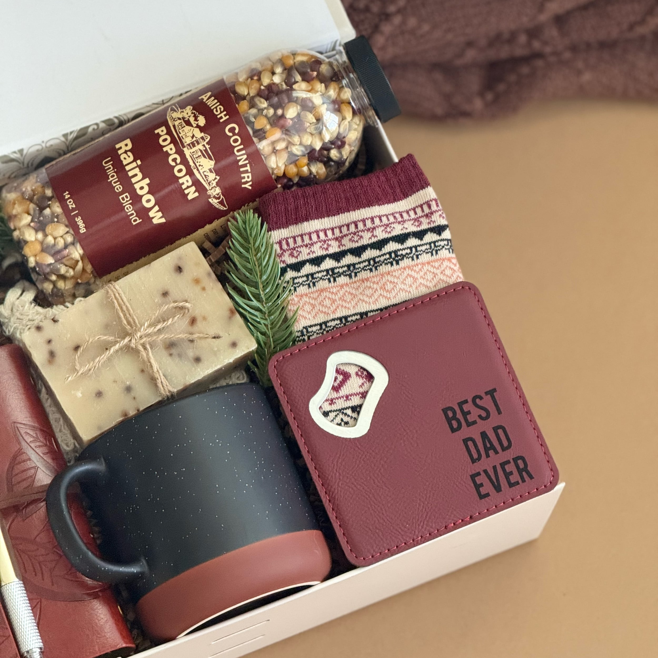 Kernel of Comfort – Father’s Day Gift Box for Men | Cozy Gift Set with Mug, Popcorn, Journal & More | Perfect for Birthday, Anniversary & Holiday Gifting