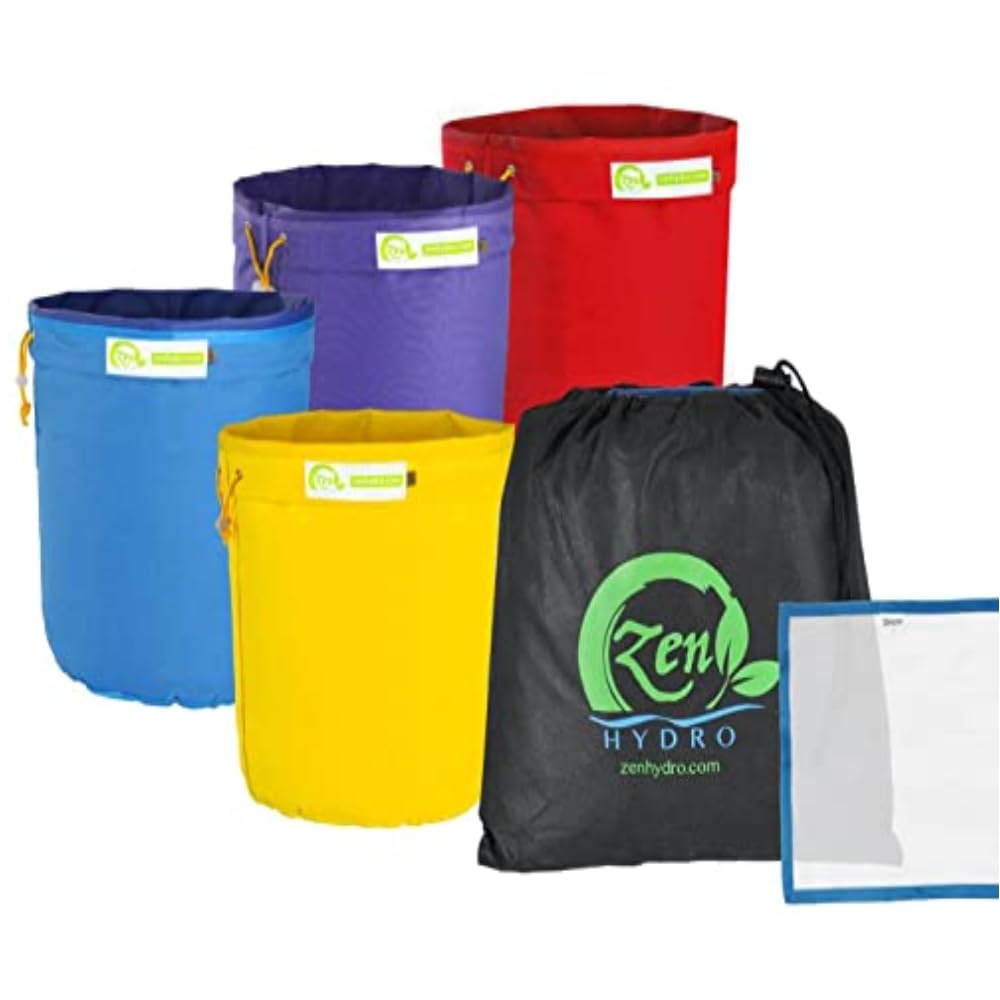 iPower 4-Pack 1 Gallon Bubble Hash Bags - 25 Micron Herbal Essence Extraction Filter Bags with Pressing Screen & Storage Bag (4 Sizes) - Perfect for DIY Cannabis Concentrates & Home Extraction Kits