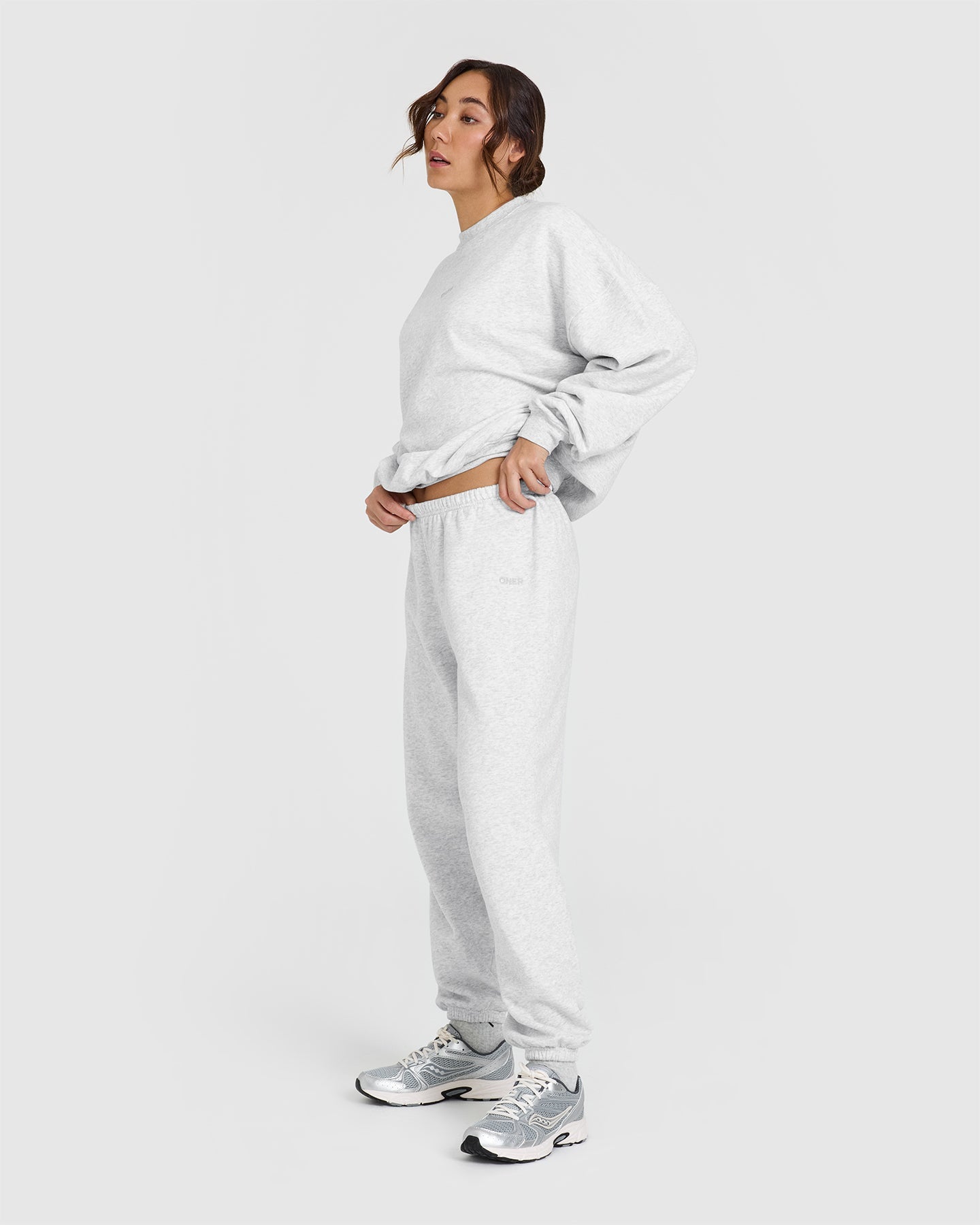 Mid Weight Joggers for Men & Women - Light Grey Marl Sweatpants | Comfortable Lounge Pants for Running, Yoga & Casual Wear