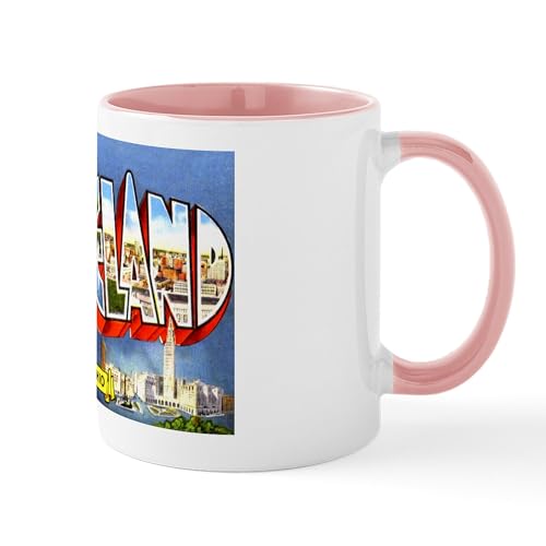 White/Pink Inside - Cleveland Ohio Greetings Mug
