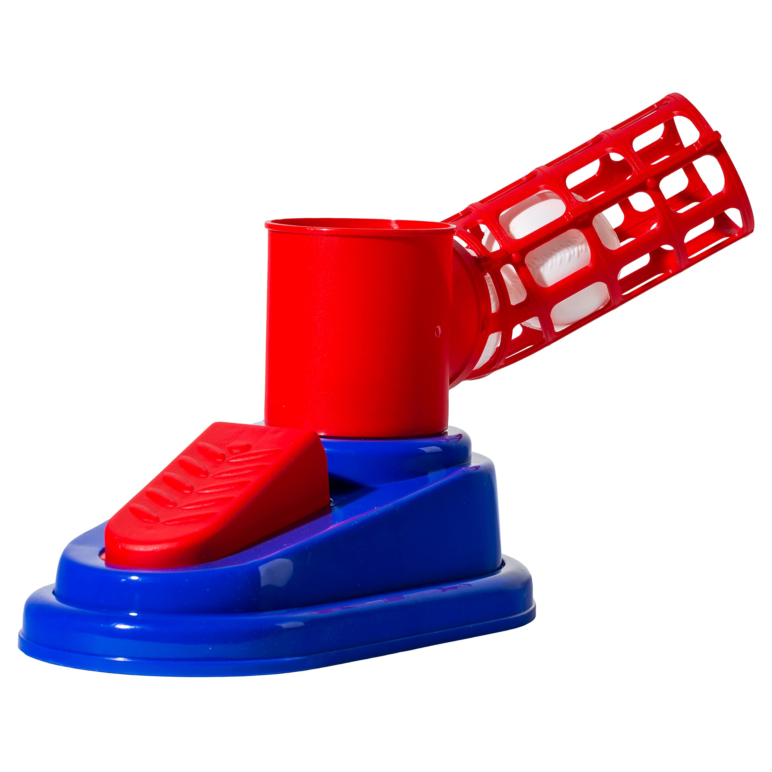 Franklin Sports Kids Baseball Pitching Machine - Pop A Pitch Batting Trainer with Youth Bat & 3 Plastic Balls - Perfect for Backyard Practice, Team Training & Birthday Gifts - Red/Blue Baseball Toy for Boys & Girls