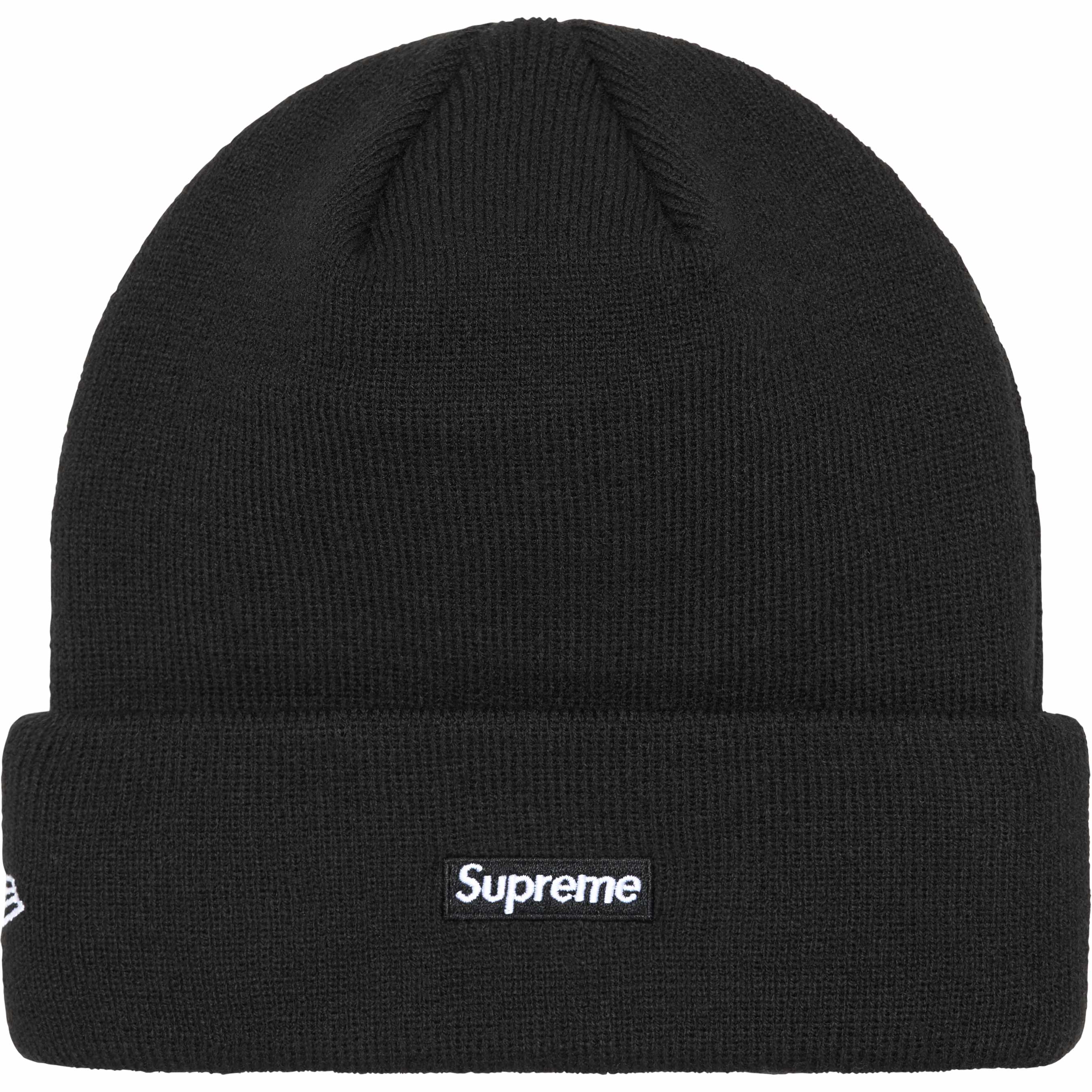 Supreme New Era® Script Beanie - Black Winter Hat for Men & Women - Warm Knit Skull Cap for Cold Weather, Outdoor Sports & Streetwear Fashion
