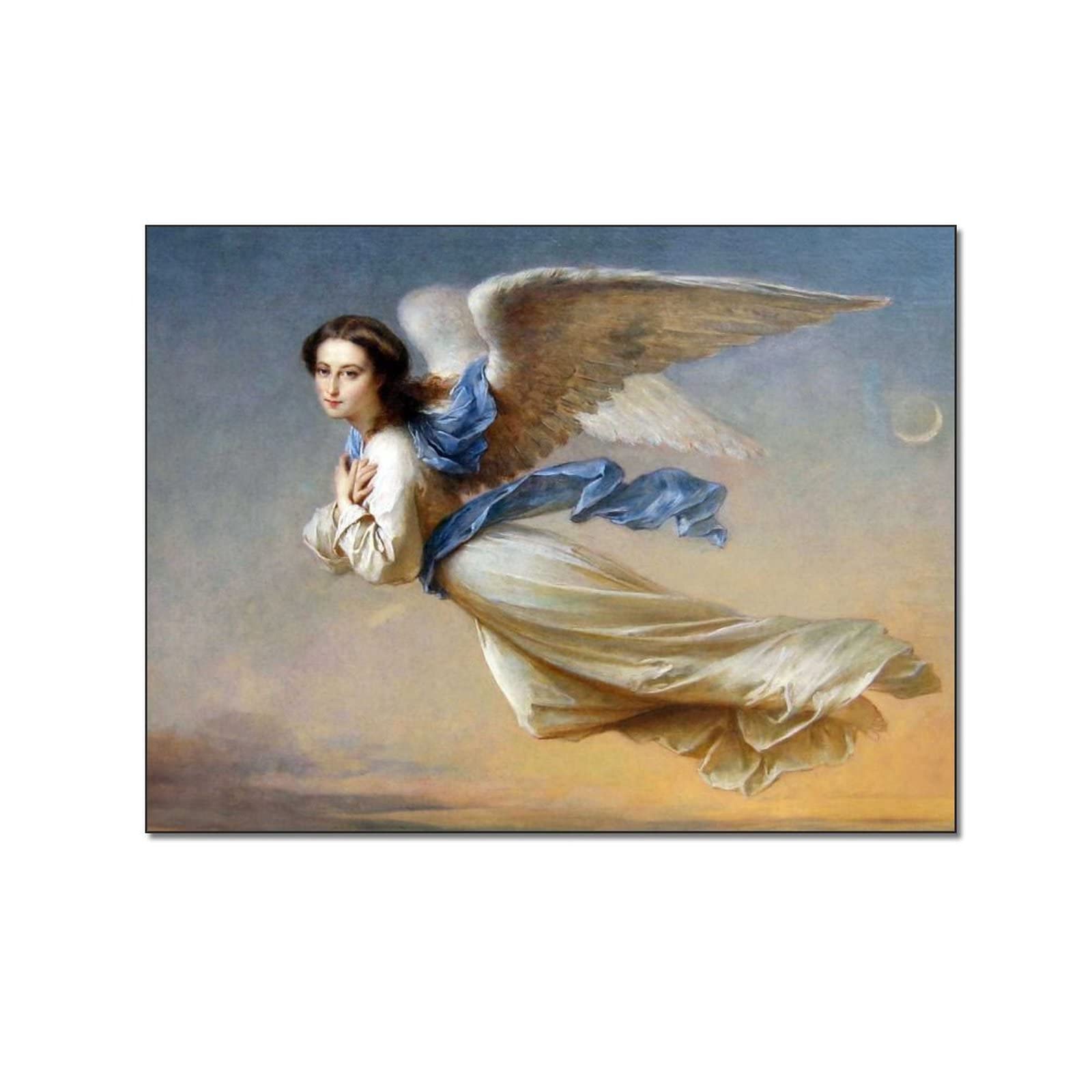 Neoclassical Mythology Oil Painting Poster - Goddess & Angel Fantasy Art by Luis Ricardo Falero - 24x32 Inch (60x80cm) Canvas Wall Art - Elegant Home Decor for Living Room, Bedroom & Office - Perfect Gift for Art Lovers