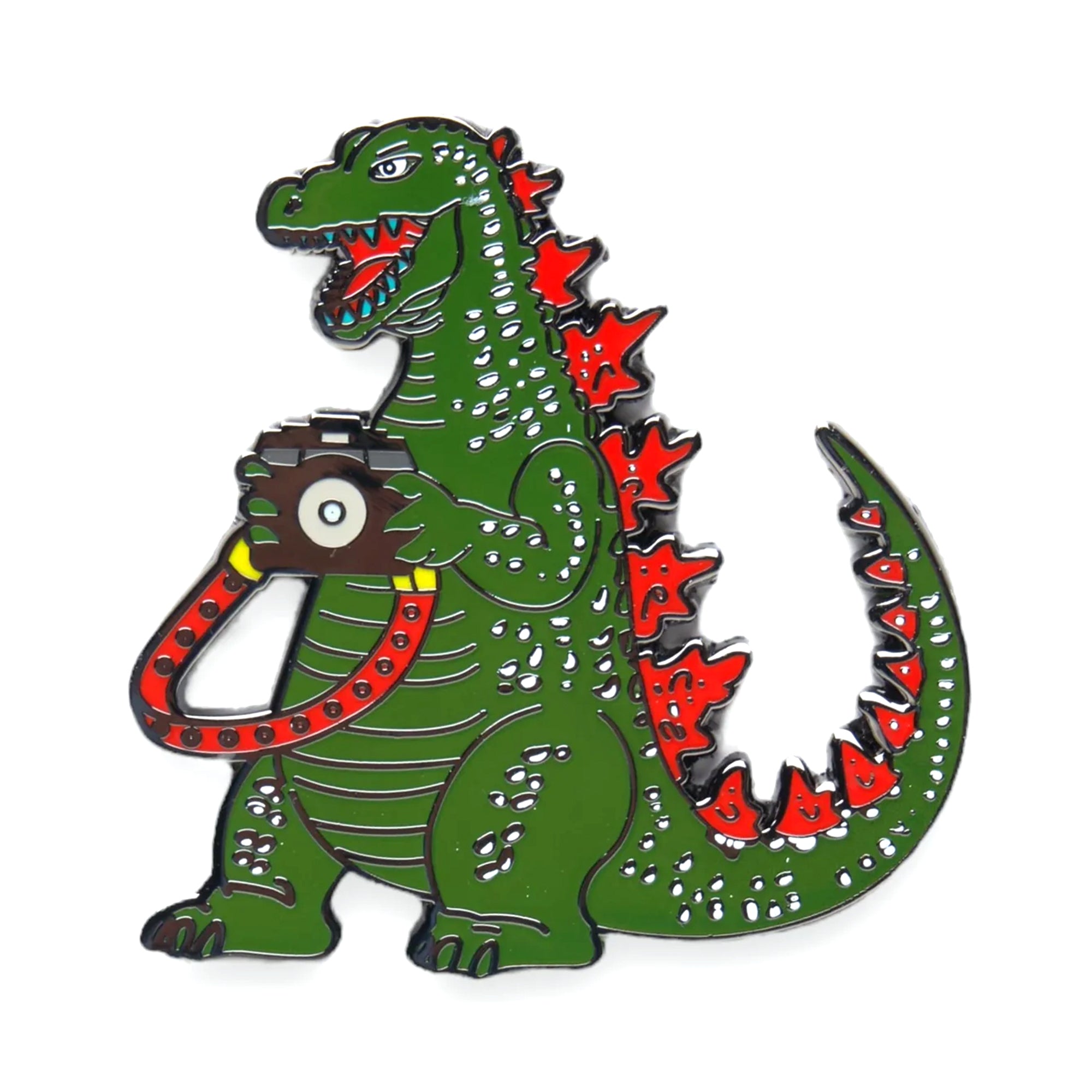 Dinosaur Photographer Enamel Pin - Vintage Camera & Dino Design - Perfect for Photographers, Paleontologists & Dino Lovers - Great for Jackets, Backpacks & Camera Bags