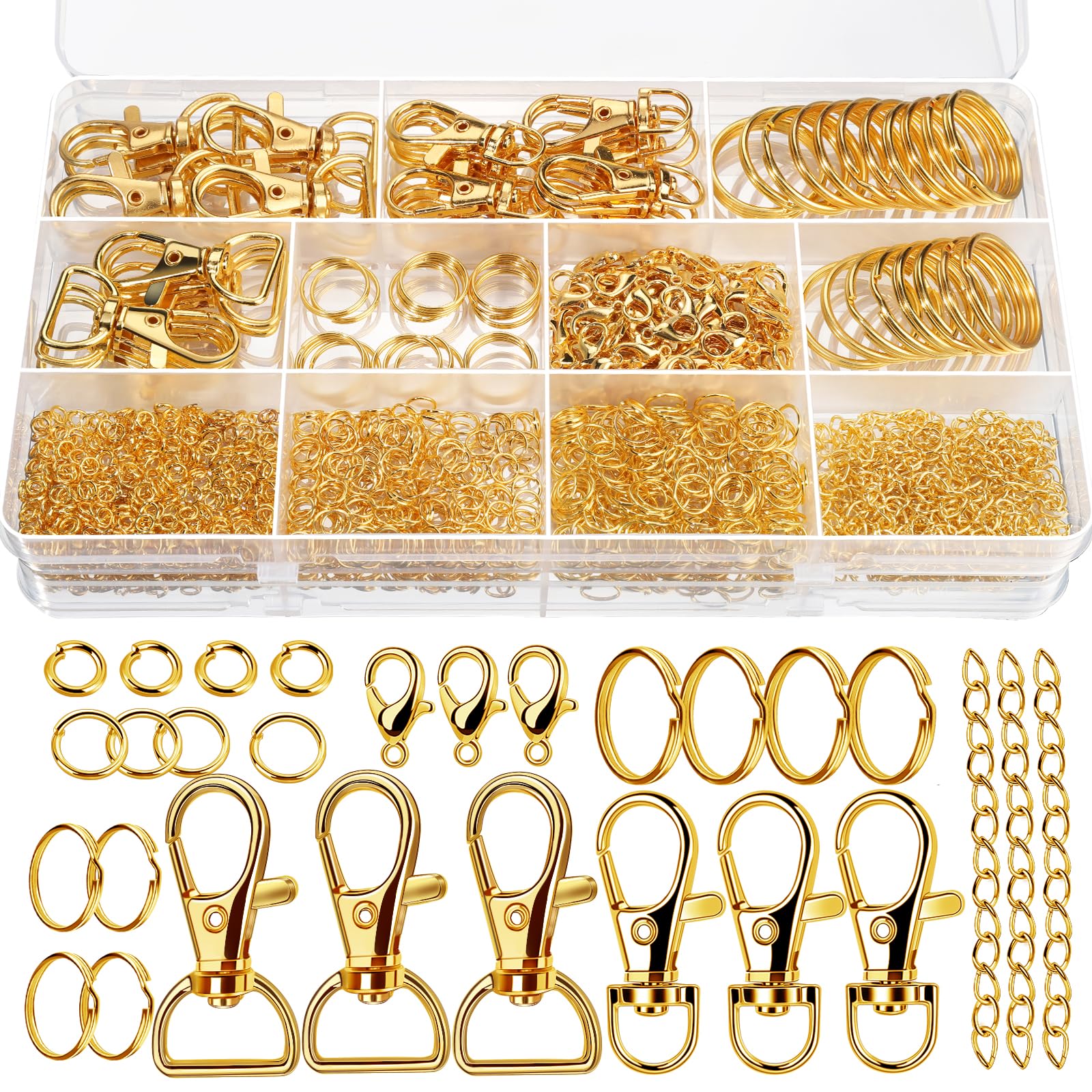 Teenitor 524PCS Keychain Making Kit with Keychain Clips, Lanyard Snap Hooks, Key Rings & Jump Rings - DIY Jewelry & Lanyard Craft Supplies for Teens & Adults - Perfect for Gifts, Party Favors & DIY Projects