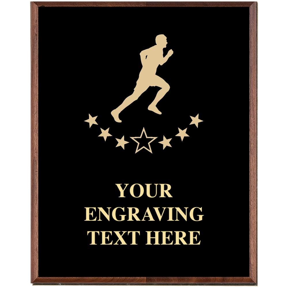 Custom Engraved Running Trophy Plaque for Men - Personalized Male Runner Award - Prime Quality Racing Gift for Marathon, 5K & Triathlon Winners - Perfect for Sports Awards Ceremonies & Achievement Recognition