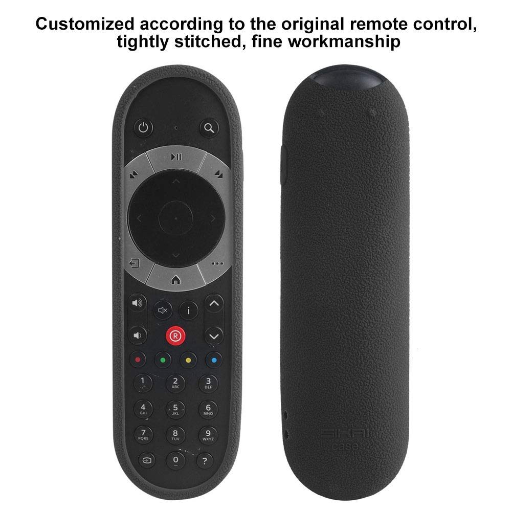 Silicone Anti-Slip Remote Control Cover for Q TV - Protective Case with Lanyard (Black) | Perfect for Living Room, Bedroom & Travel Use