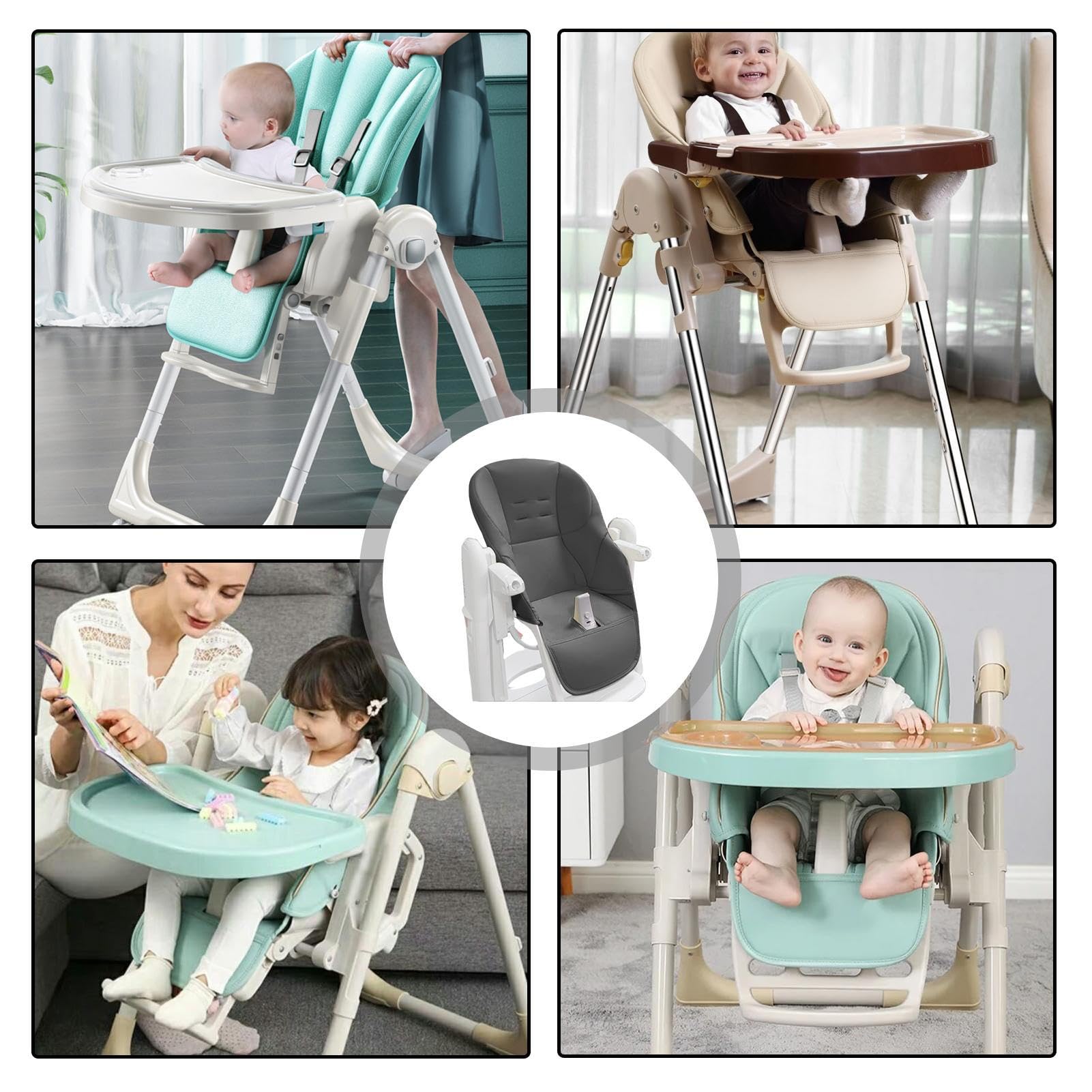 Premium PU Leather Baby High Chair Cushion Cover - Soft Replacement Pad for Peg Perego Tatamia High Chair | Waterproof & Easy Clean Dining Seat Protector for Infants & Toddlers | Perfect for Home, Restaurant & Daycare Use