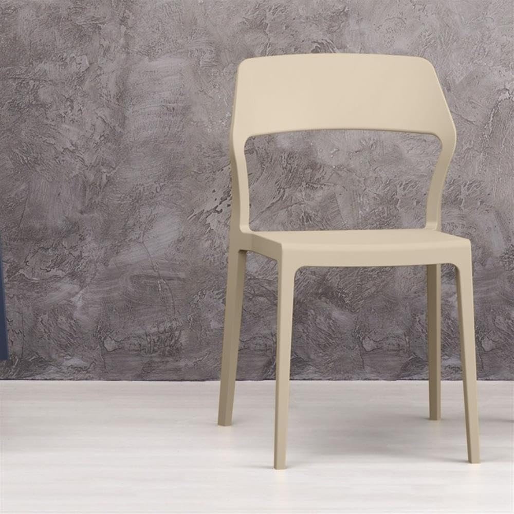 Taupe Snow Patio Dining Chairs (Set of 2) - Weather-Resistant Outdoor Furniture for Garden, Deck, and Poolside Relaxation