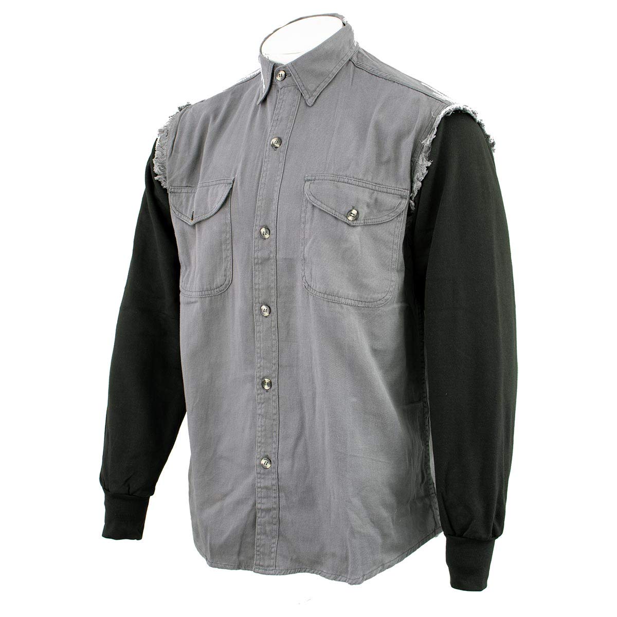 NexGen DM4444 Men's Slim Fit Long Sleeve Button Down Dress Shirt - Grey with Black Plaid - Business Casual & Office Wear