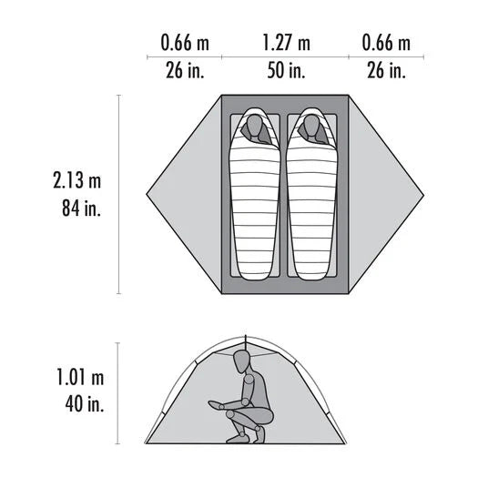 MSR Hubba Hubba 2-Person Lightweight Backpacking Tent - 3 Season Waterproof Camping Shelter for Hiking & Outdoor Adventures