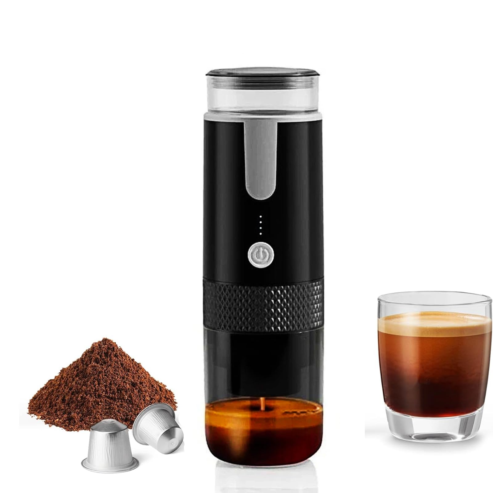 HURRISE Portable Manual Coffee Maker - Compatible with K-Cup Pods & Ground Coffee, Handheld Espresso Machine for Camping, Hiking, Travel, Office & Home Use | Perfect for Outdoor Adventures & Daily Brewing